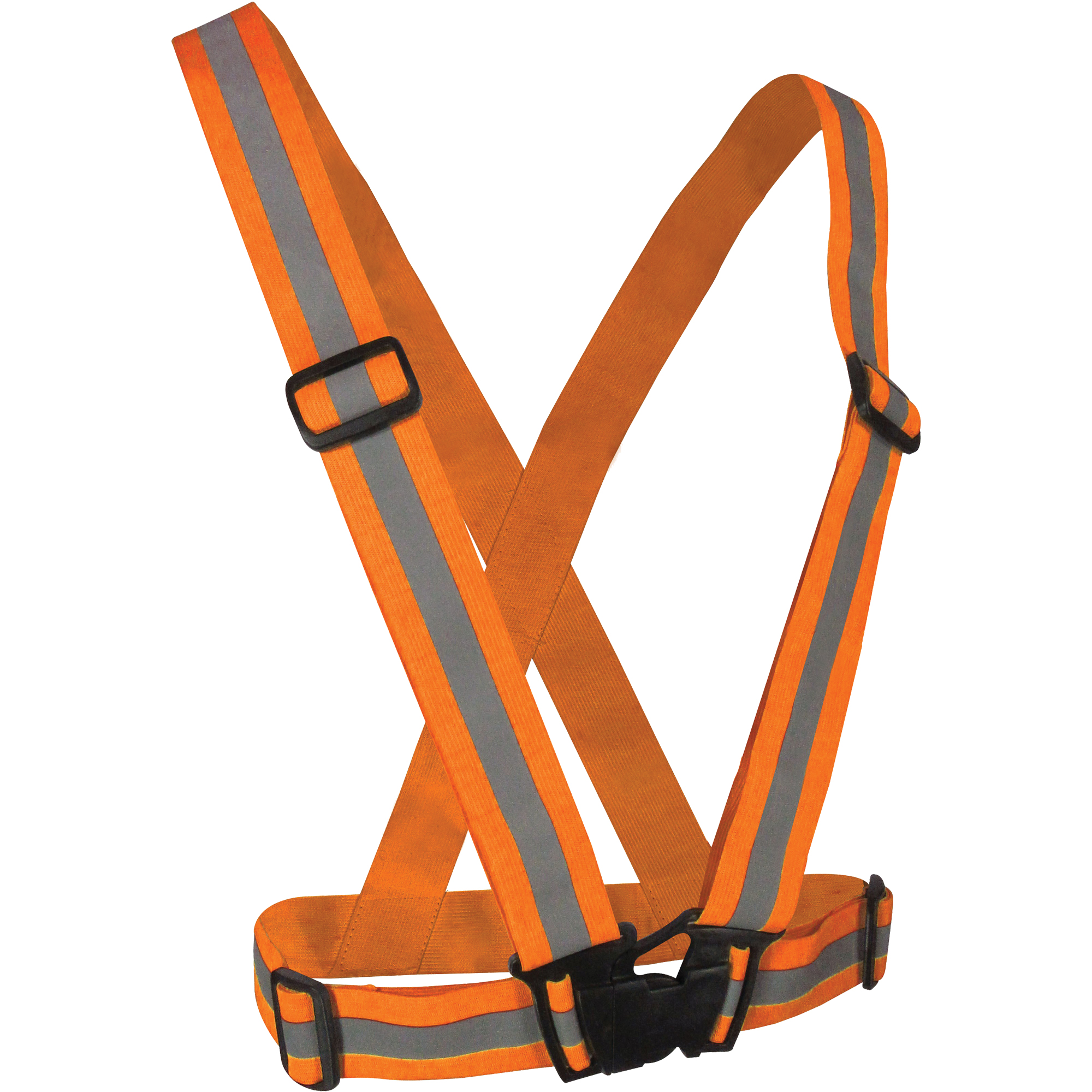 Harnais de sécurité élastique, Orange haute visibilité, Couleur réfléchissante Argent, Taille unique