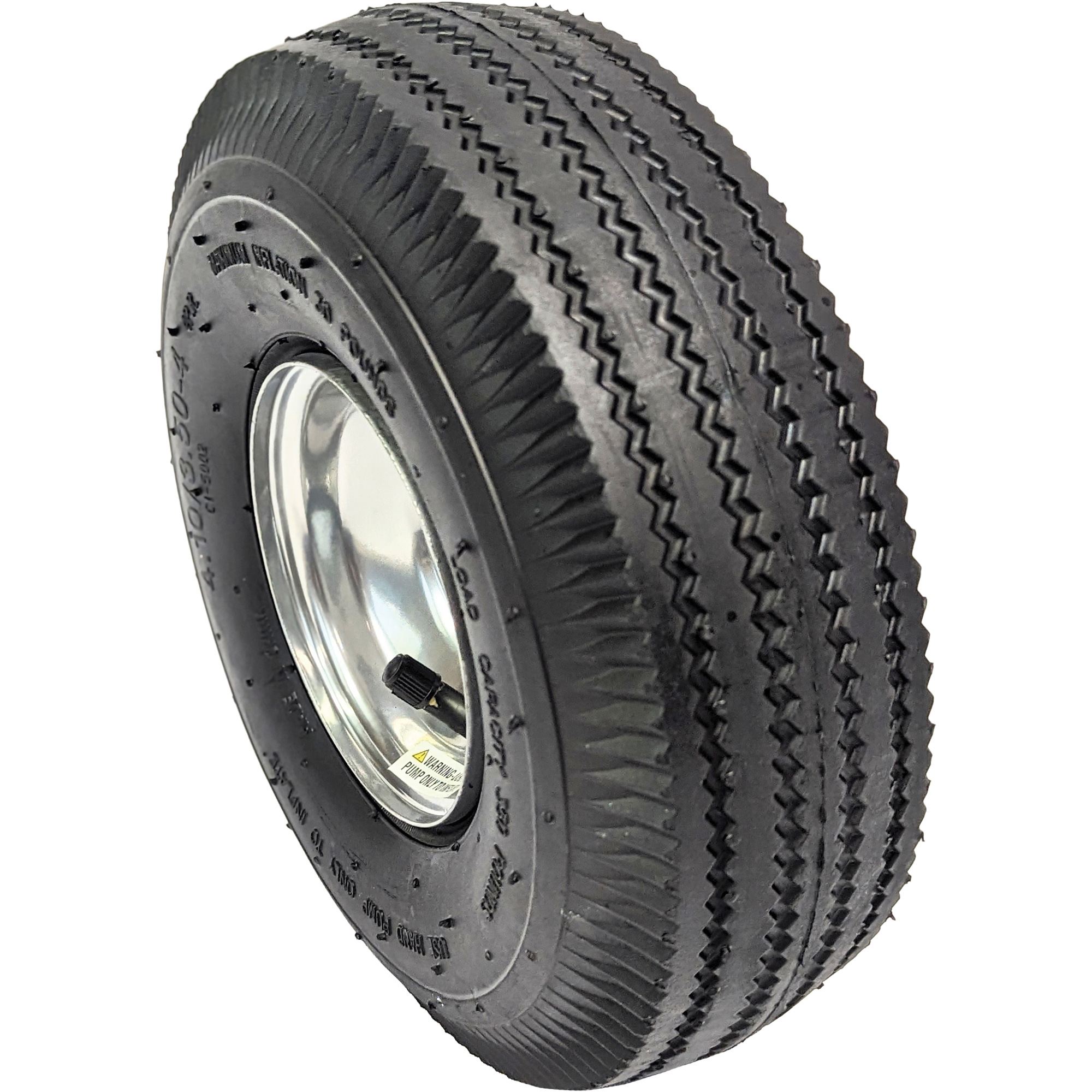 Roue pneumatique de rechange pour diable, 10" (254 mm), Capacité de 350 lb
