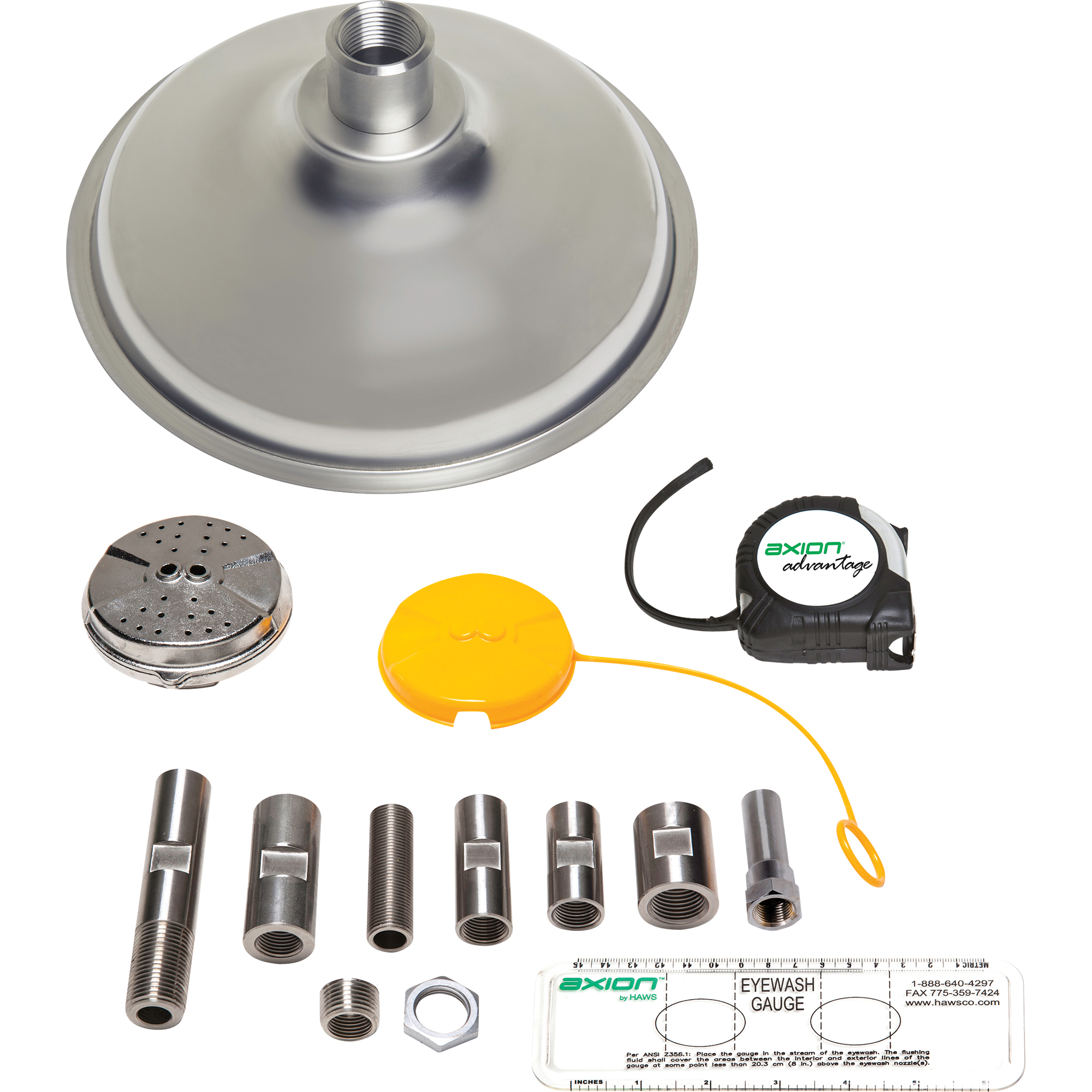 Trousse de mise à niveau pour douche et douche oculaire/faciale Axion AdvantageMD avec tête et tête de douche oculaire/faciale en acier inoxydable