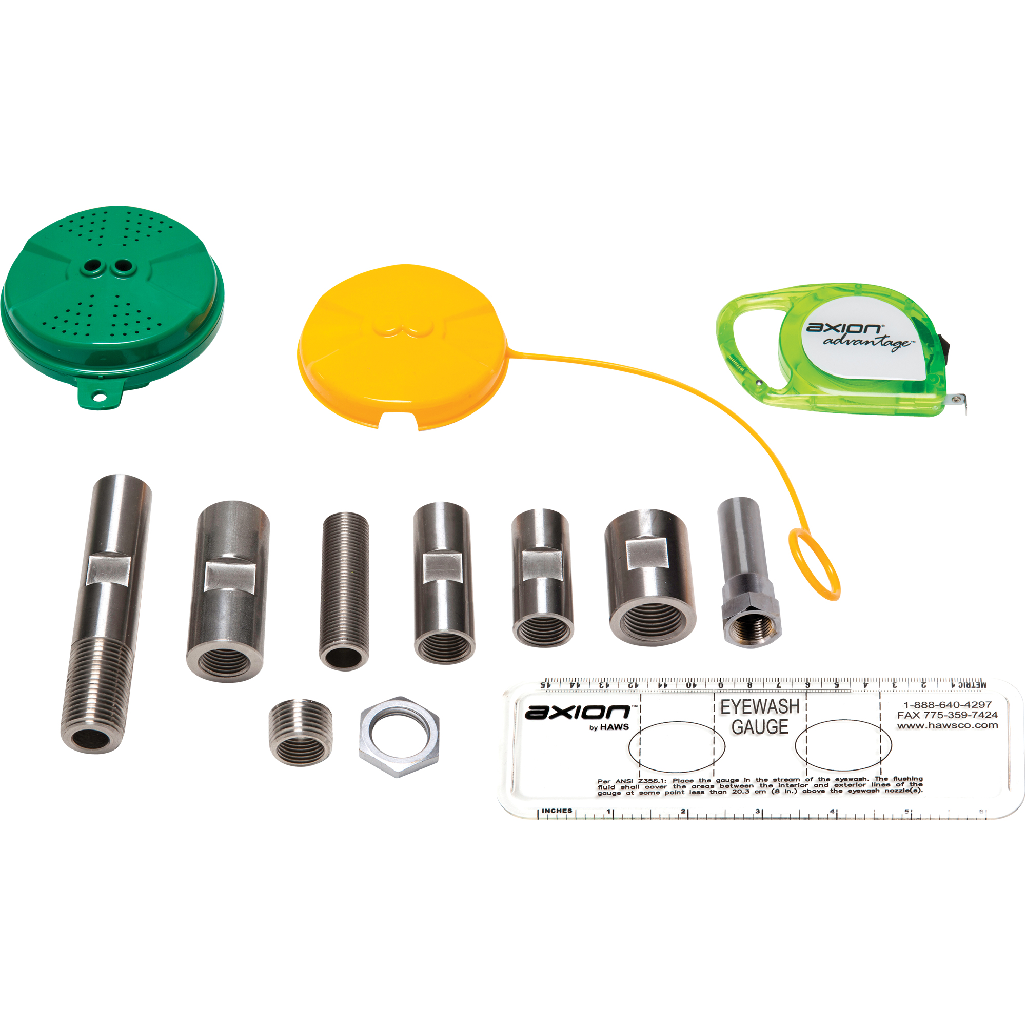 Trousse de mise à niveau pour douche oculaire/faciale Axion AdvantageMD avec tête de douche oculaire/faciale en plastique ABS vert