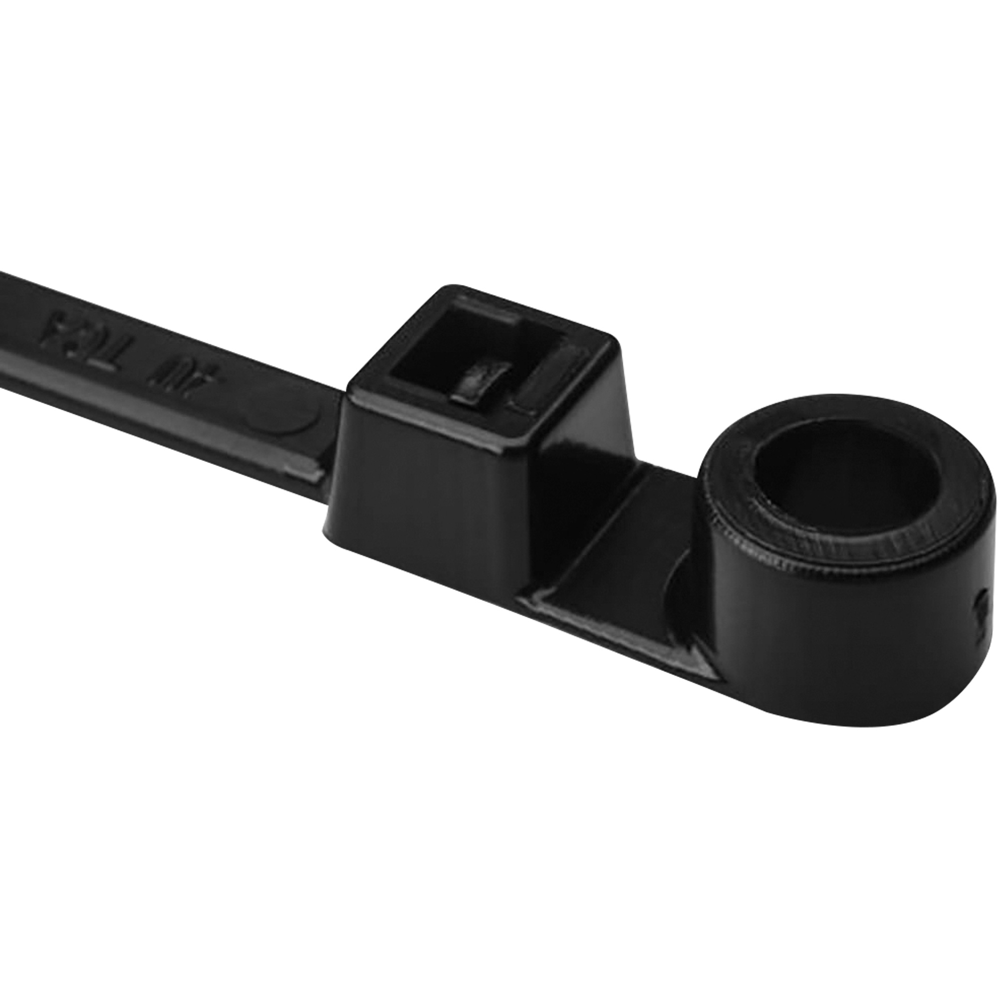 Attache de câble à vis, Longueur 12-2/5", Résistance à la traction 50 lb, Noir