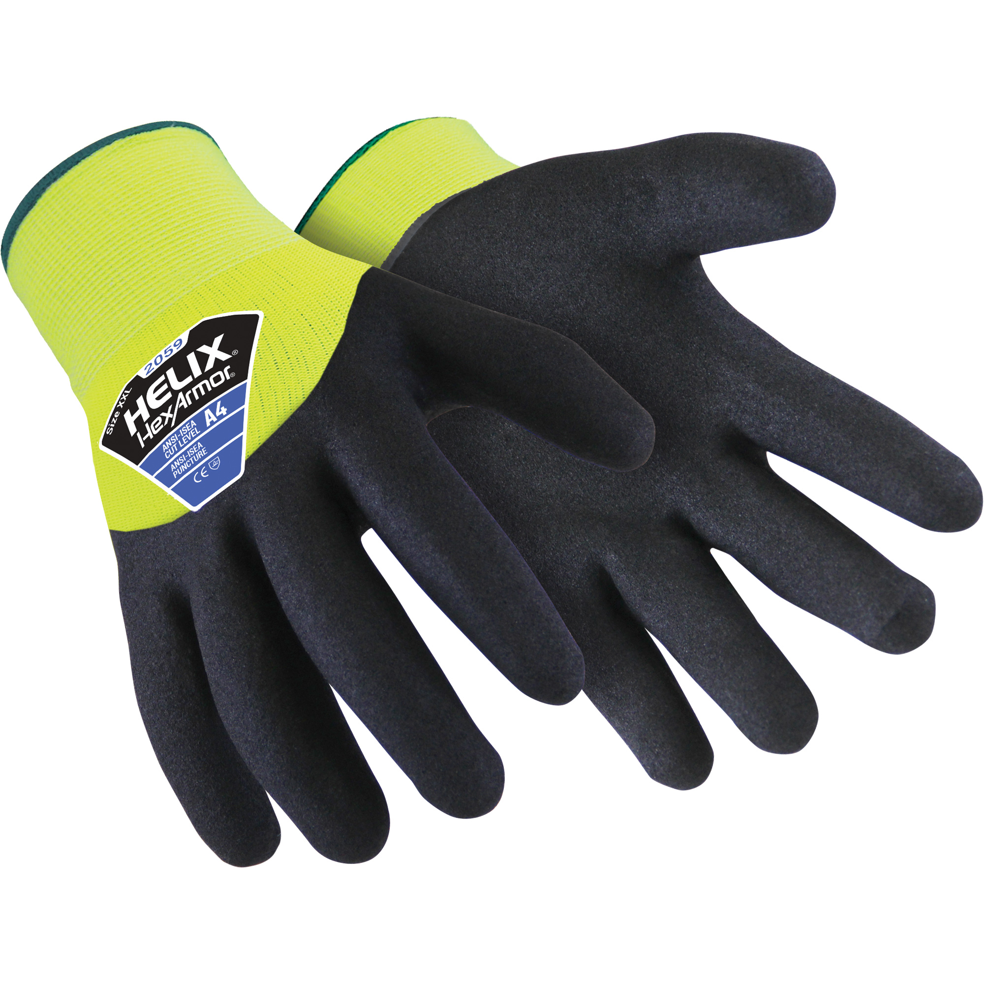 Gants résistants aux coupures et pour temps froid HelixMD 2059, Taille 12/3T-Grand, Calibre 18, Revêtement Nitrile, Enveloppe en Acrylique, ASTM ANSI niveau A4