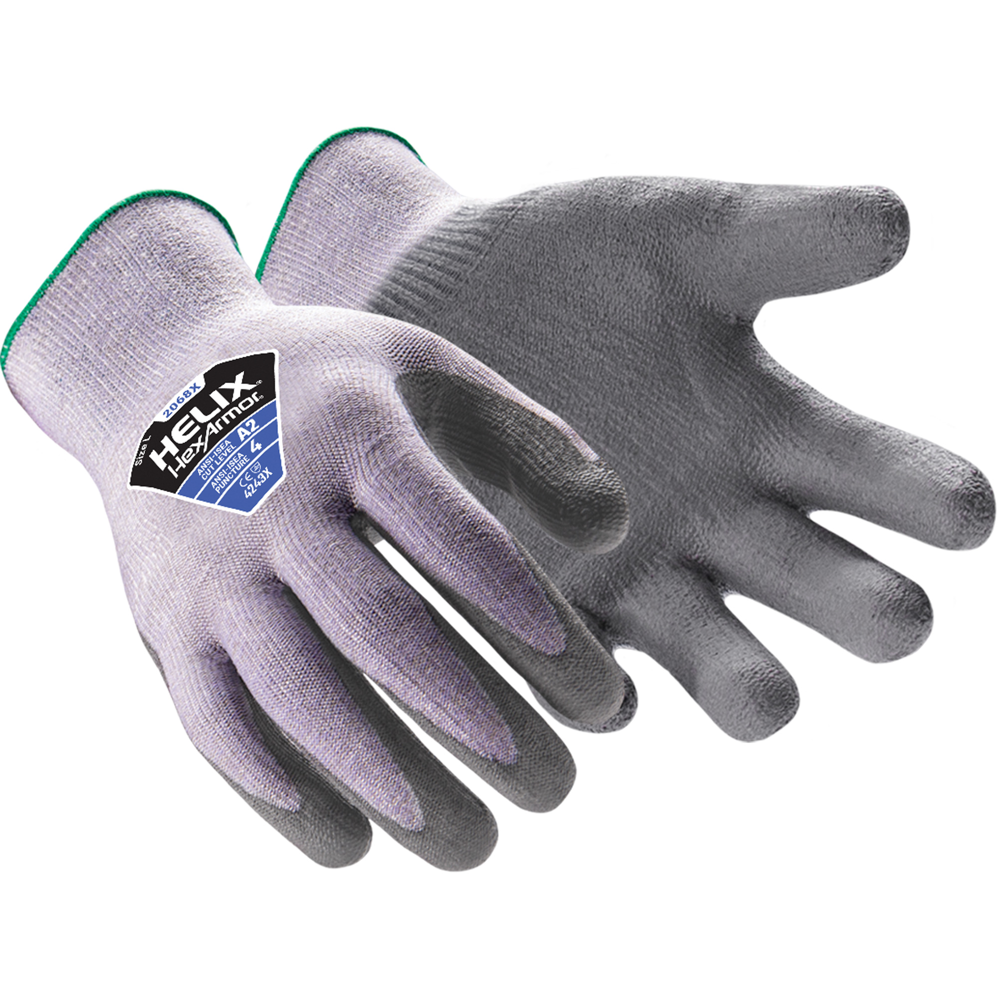 Gants résistants aux coupures HelixMD 2068X, Taille 2T-Grand/11, Calibre 13, Revêtement Polyuréthane, Enveloppe en Nylon/PEHP, ASTM ANSI niveau A2