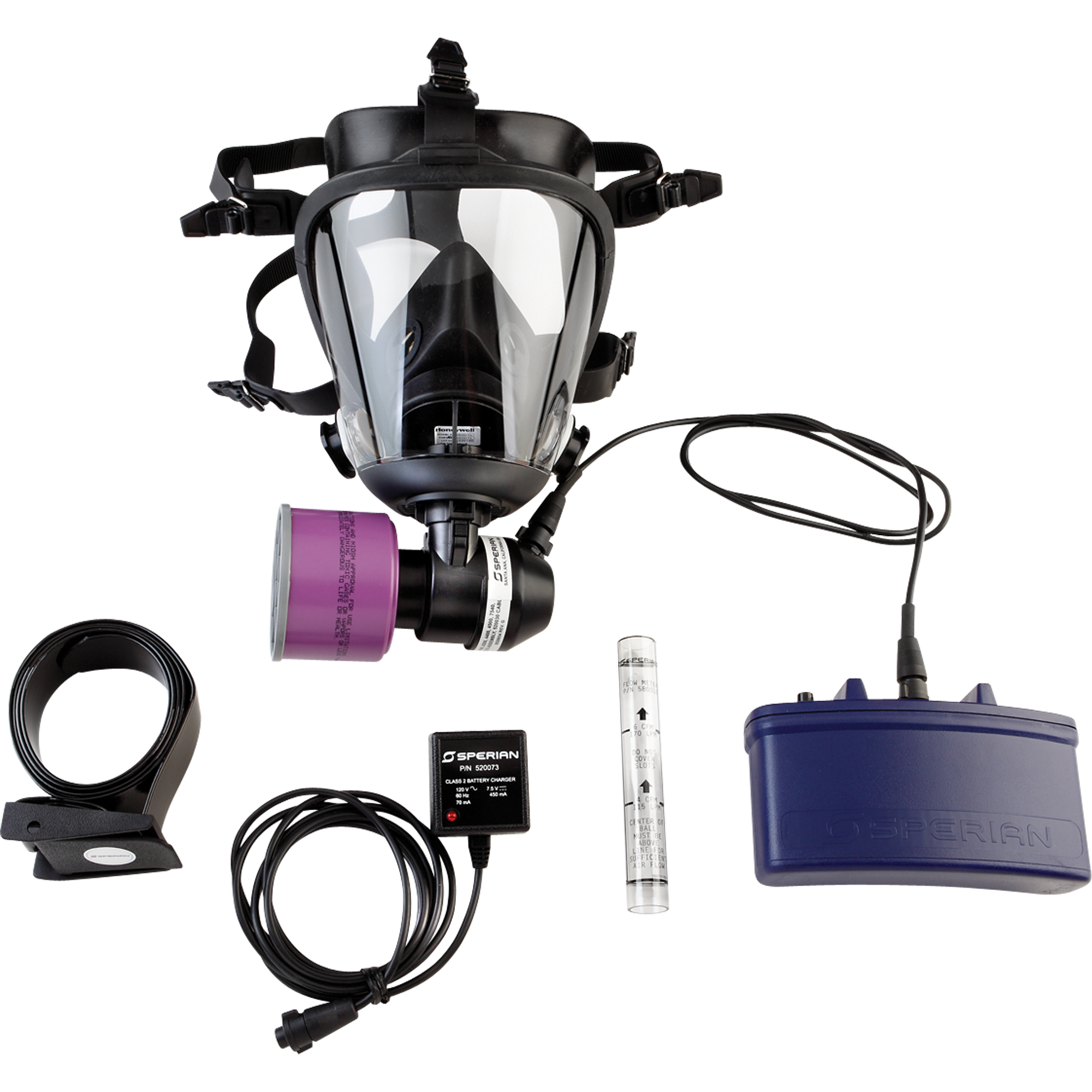 APR motorisé facial série PR500, Respirateur à masque, Pile NiCd