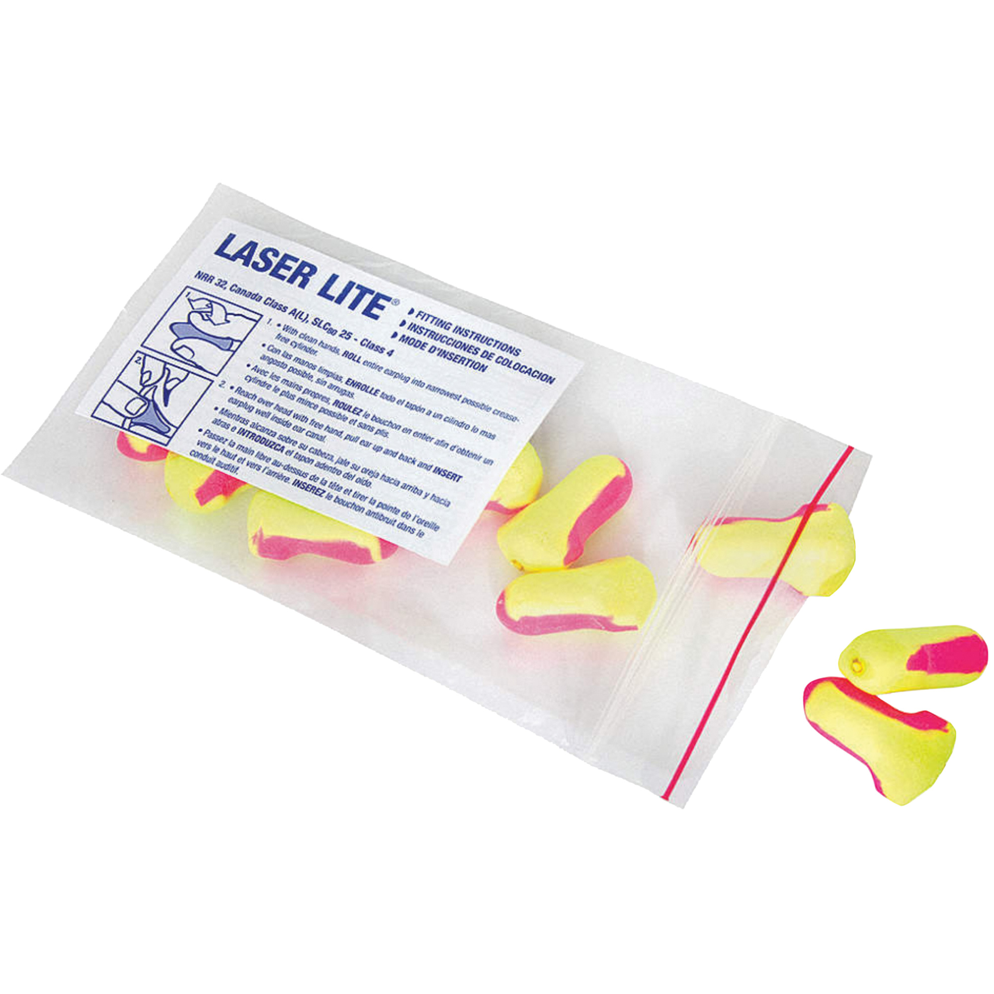 Bouchons d'oreilles jetables Laser LiteMD de Howard LeightMC, Vrac - Sac en poly
