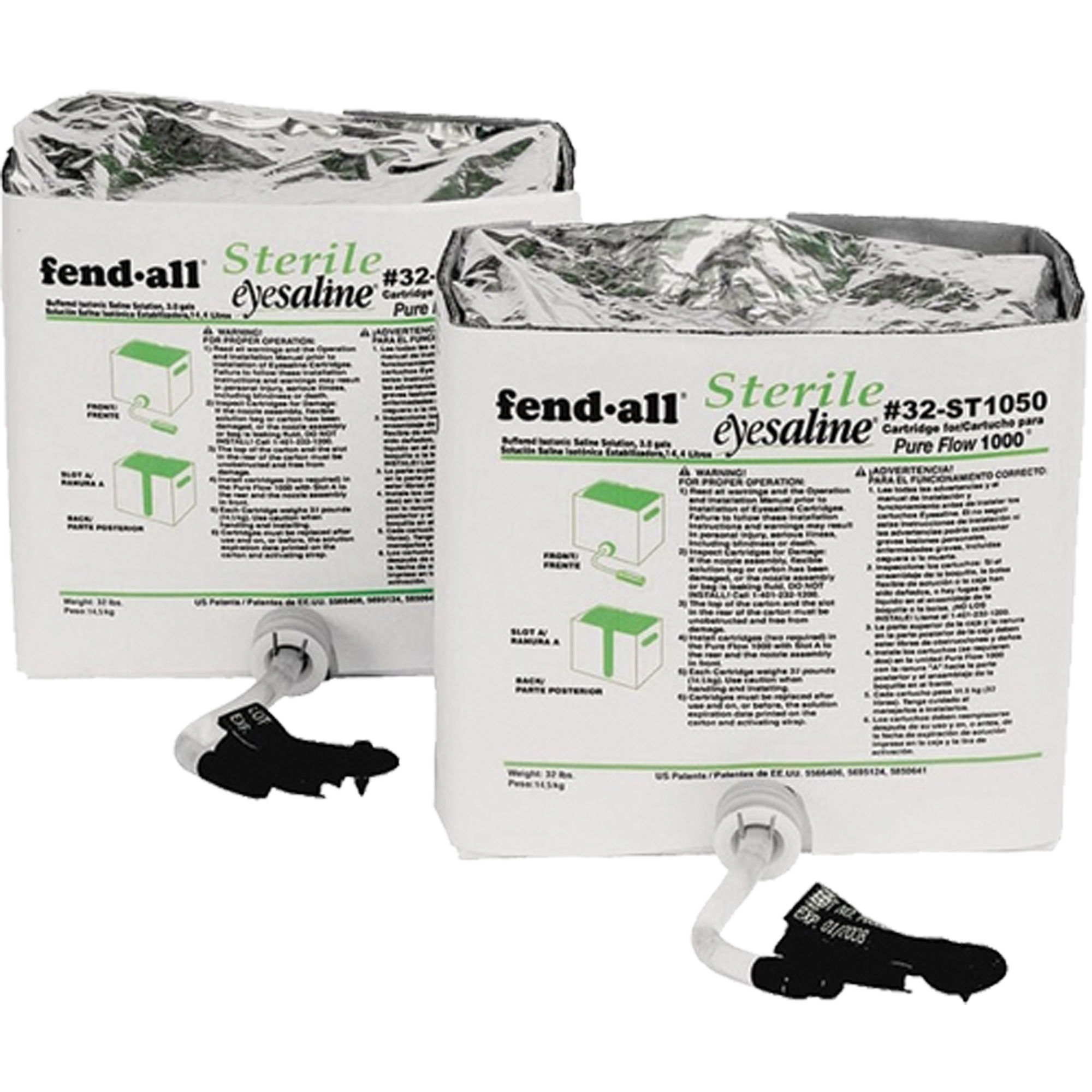 Cartouches de liquide pour poste de douche oculaire Fendall Pure Flow 1000MD, 1120 oz