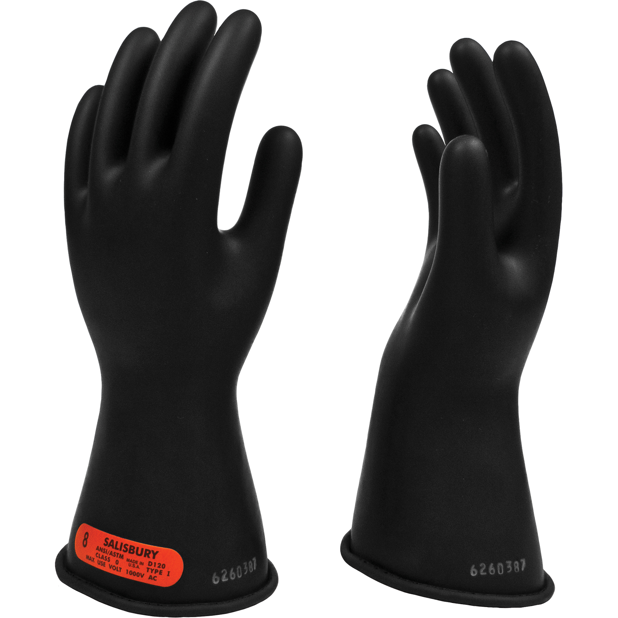 Gants isolants en caoutchouc SalisburyMC, ASTM classe 0, Taille 10, 11" lo