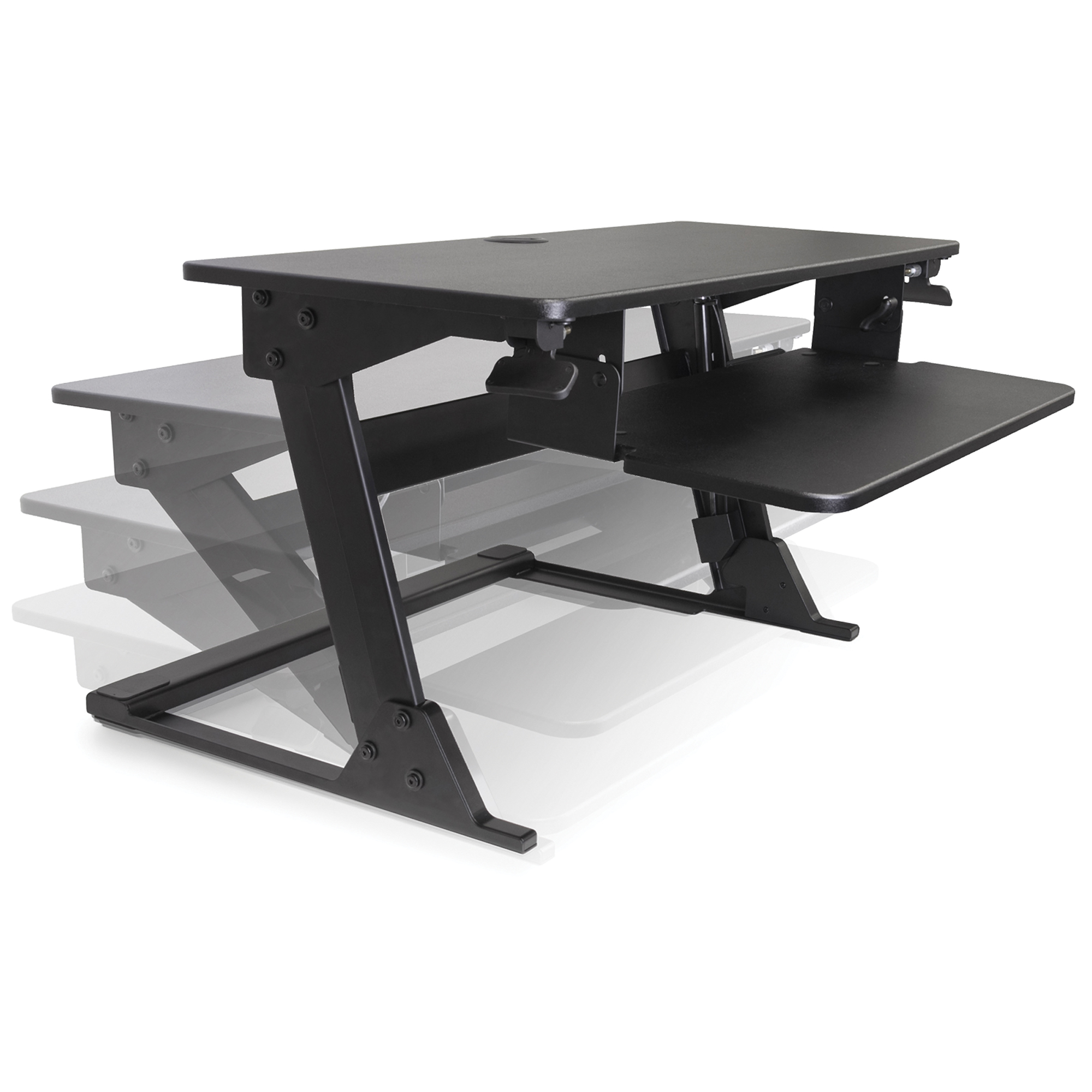Poste de travail assis-debout GoyaMC, Modèle de bureau, 21" h x 35-2/5" la x 24" p, Noir