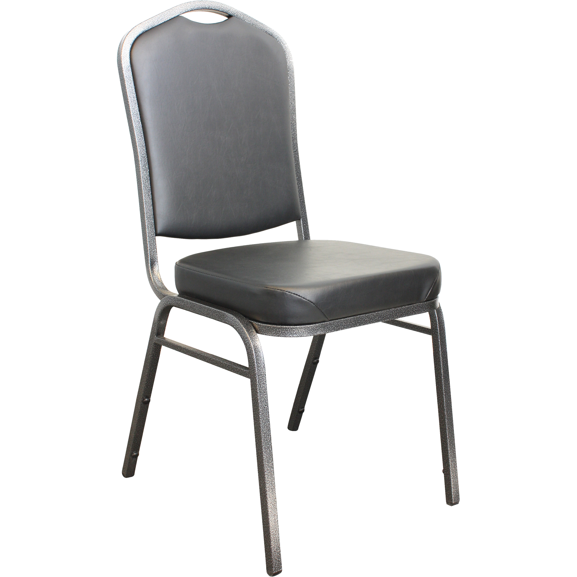 Chaises empilables, Vinyle, Hauteur 37", Capacité 275 lb, Noir