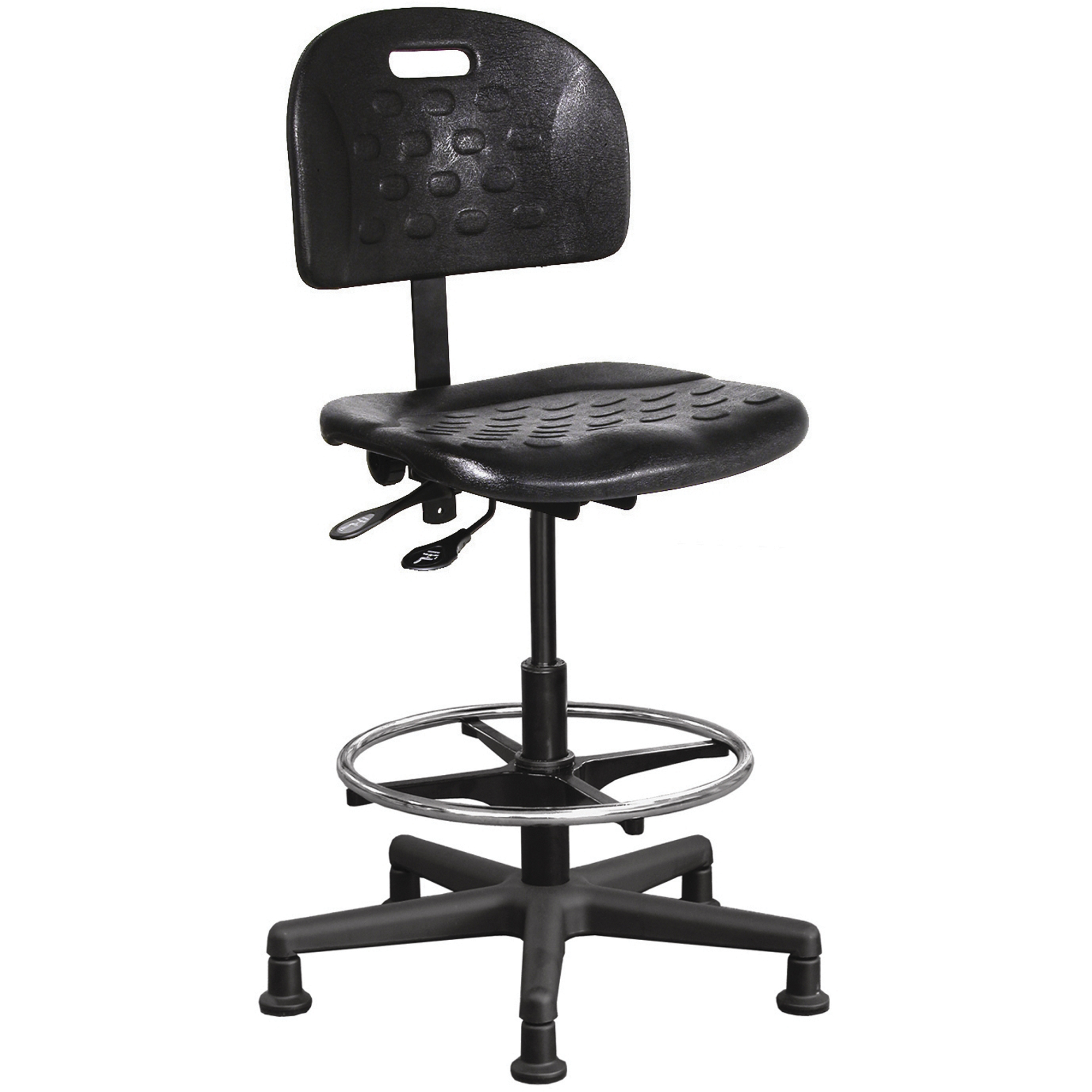 Chaises ergonomiques industrielles pour l'usine, Polyuréthane, Noir, Capacité 275 lb