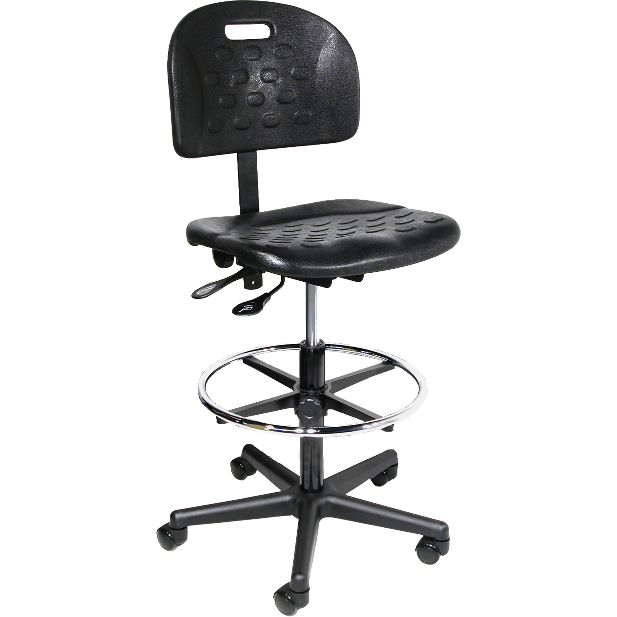 Chaises ergonomiques industrielles pour l'usine, Polyuréthane, Noir, Capacité 275 lb