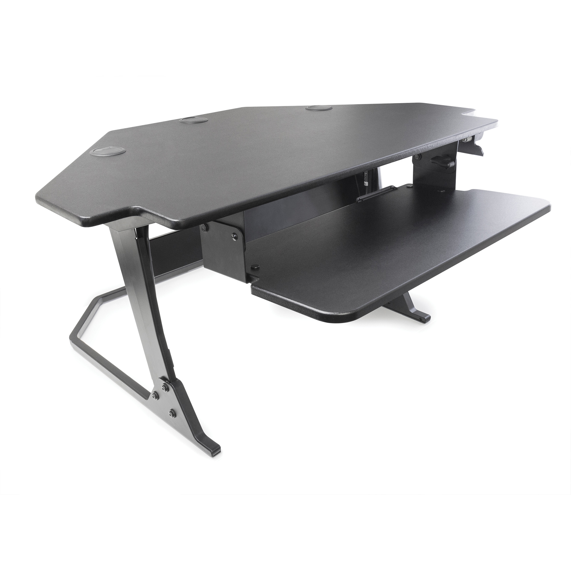 Poste de travail assise/debout pour bureau de coin GoyaMC, Modèle de bureau, 20" h x 42" la x 37-4/5" p, Noir