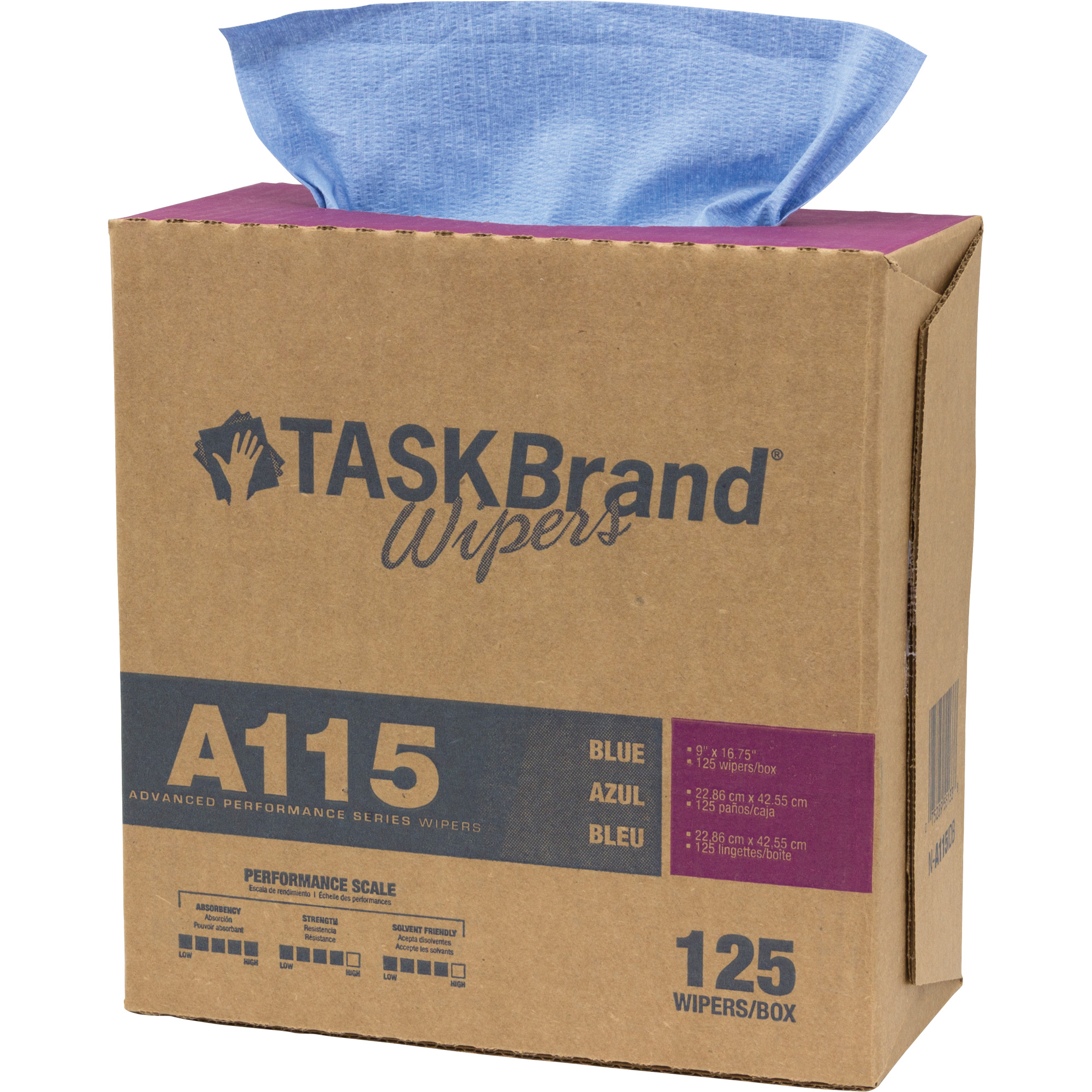Chiffons à haut rendement A115 TaskBrandMD, Robuste, 16-3/4" lo x 12" la