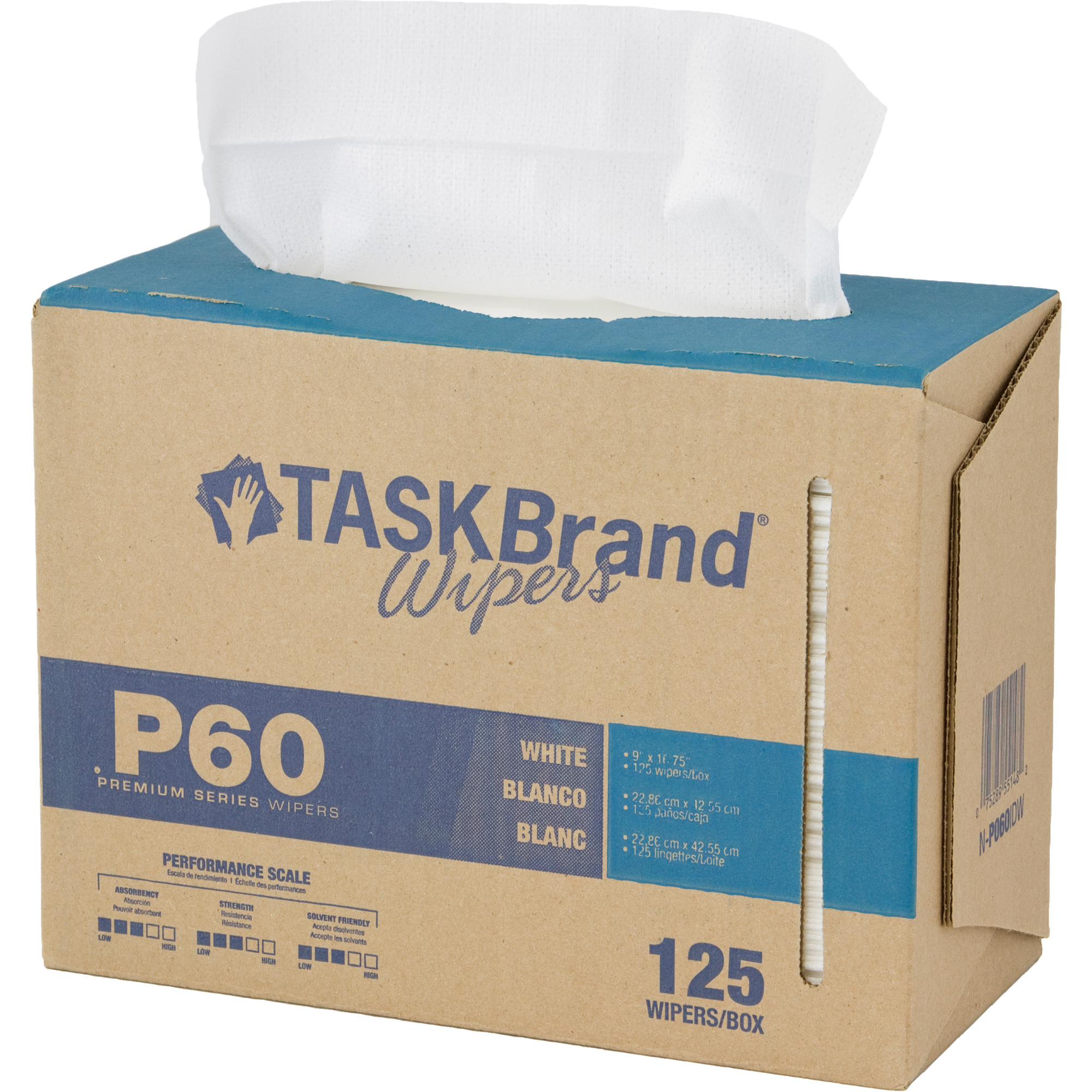 Chiffons de première qualité P60 TaskBrandMD, Tout usage, 16-3/4" lo x 8-1/4" la