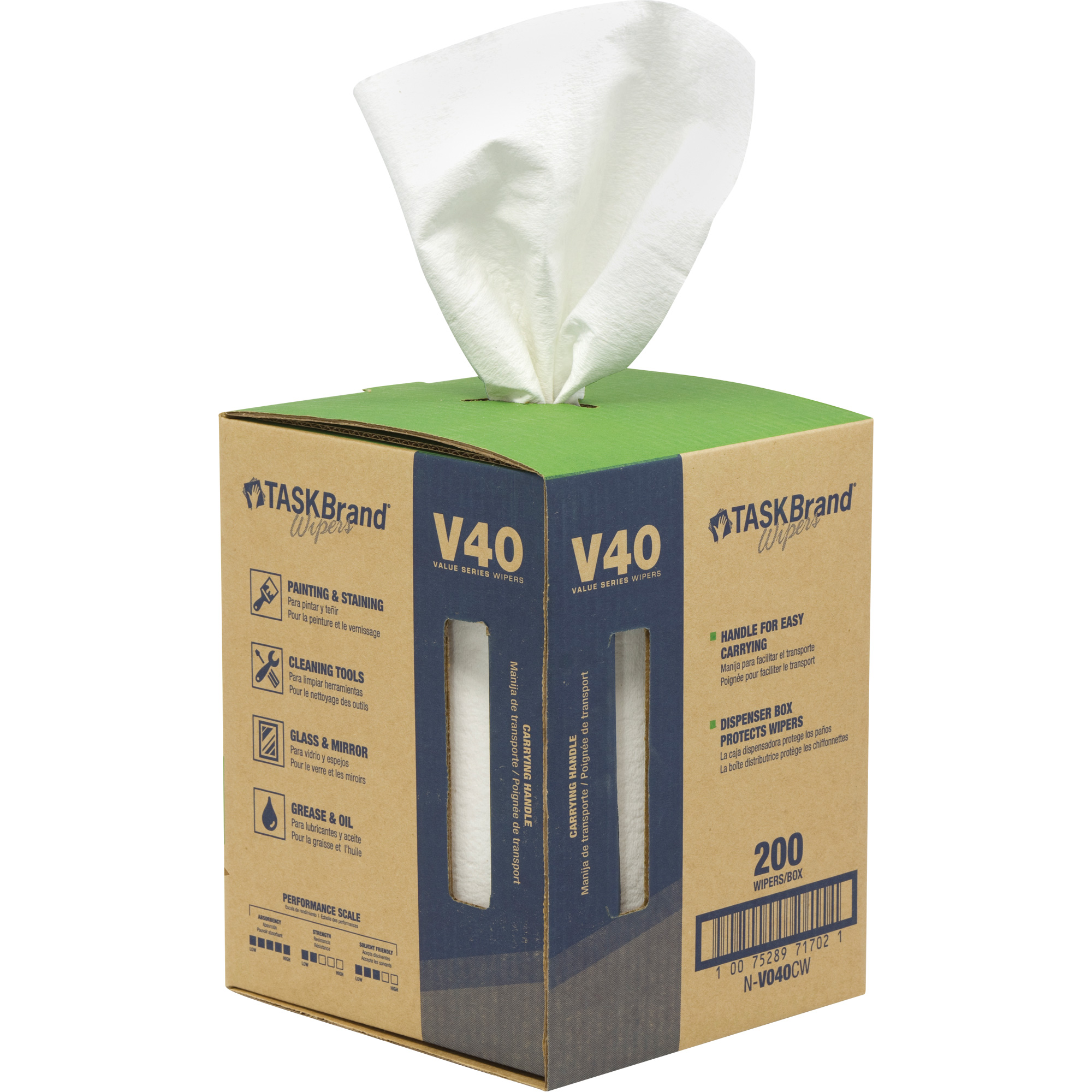 Essuie-tout de série de qualité V40 TaskBrandMD, Tout usage, 12" lo x 10" la