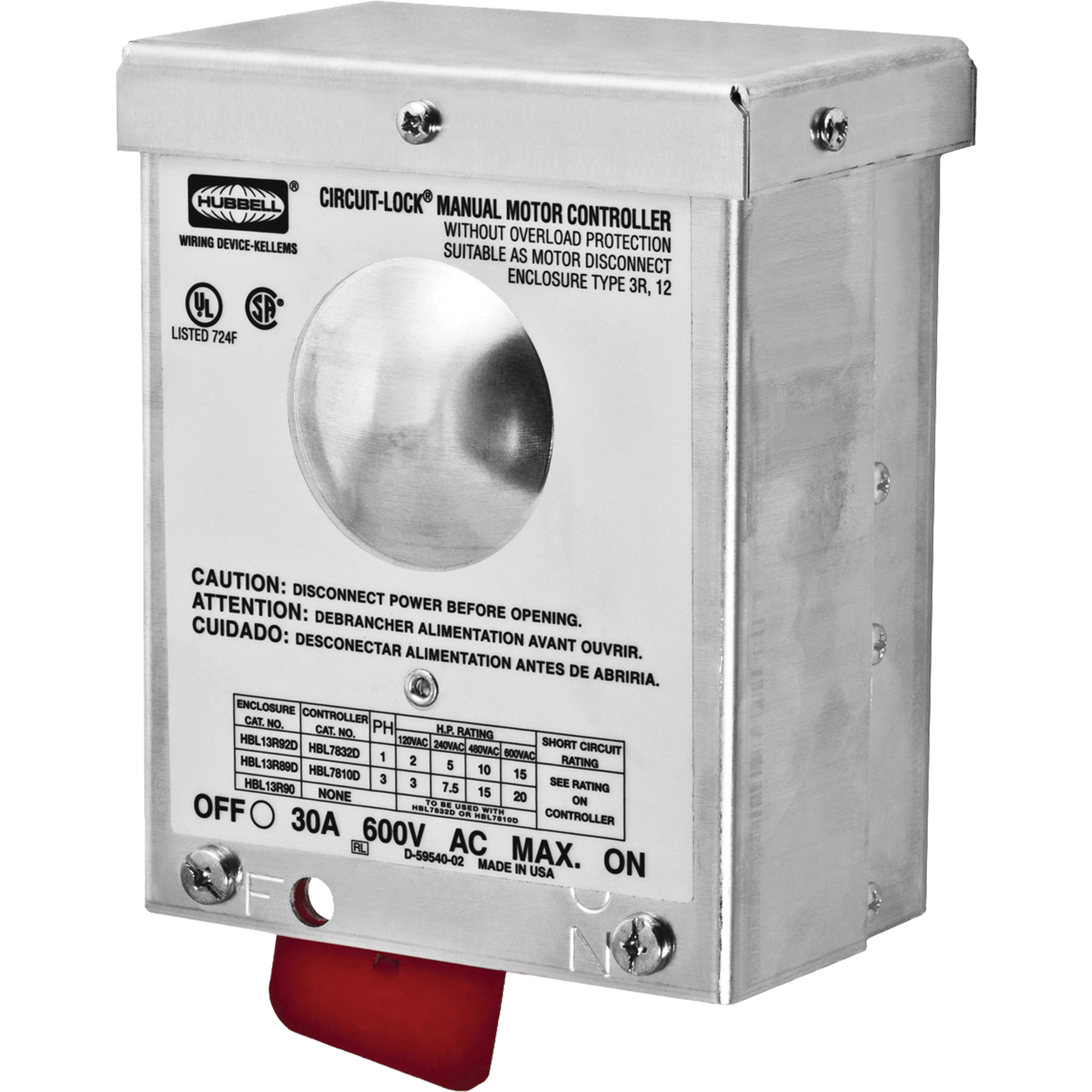 Déconnexion d'interrupteur Circuit-LockMD à boîtier NEMA 3R