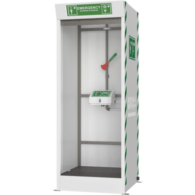 Cabine de douche d'urgence et douche oculaire/faciale couvert