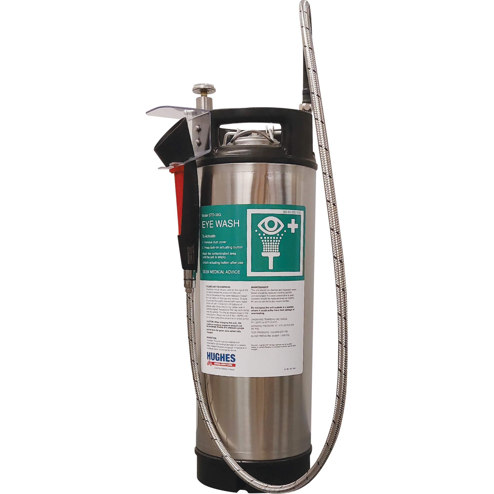 Douche d'urgence indépendante et portable, Pressurisé, Capacité 4 gal., Conformité Aucune