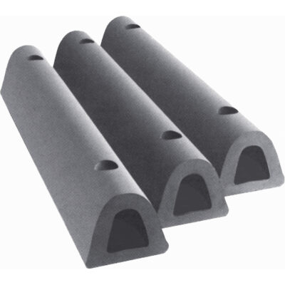 Défenses de quai en caoutchouc refoulé, Caoutchouc, 4-1/2" la x 12" lo x 3-3/4" p