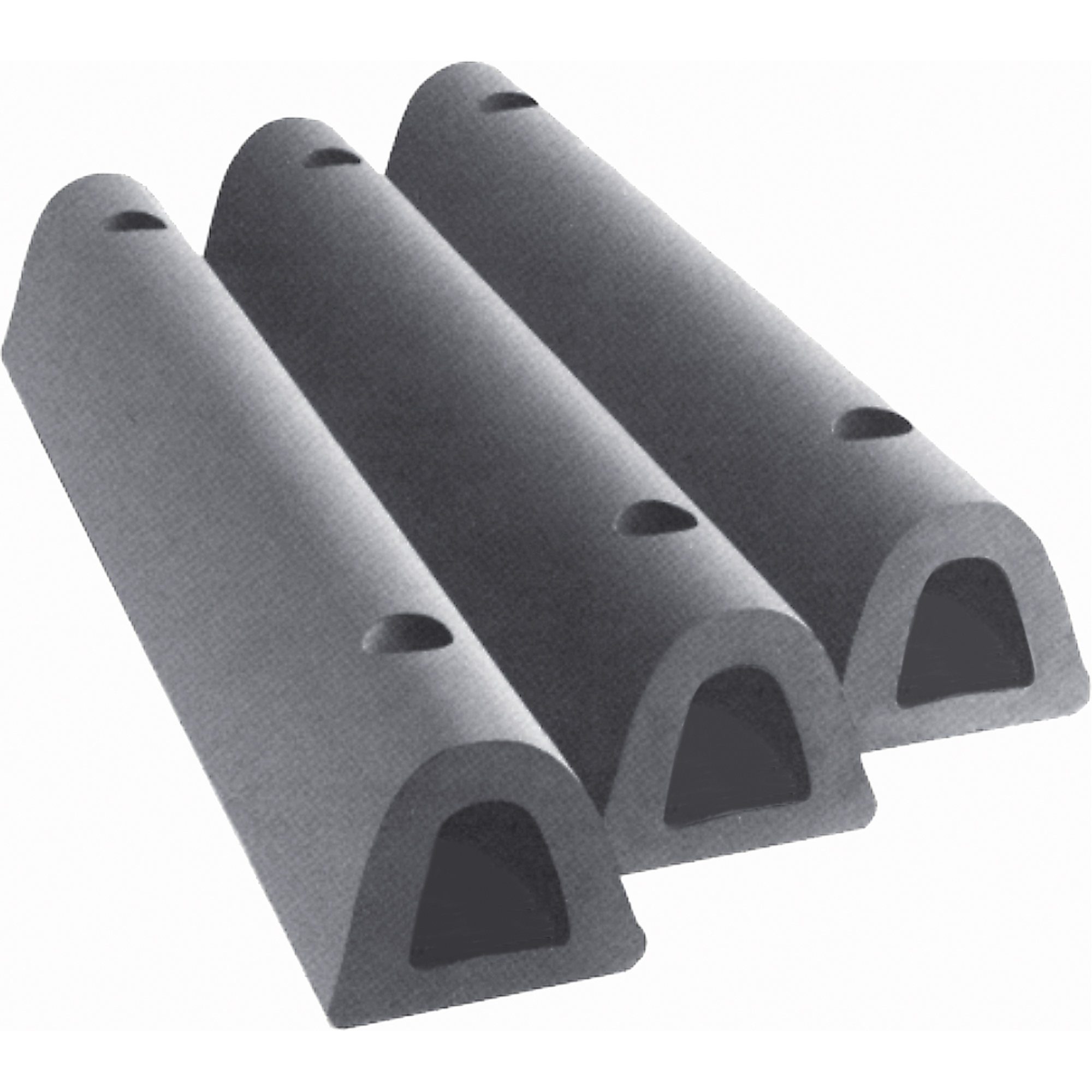 Défenses de quai en caoutchouc refoulé, Caoutchouc, 4-1/2" la x 12" lo x 3-3/4" p