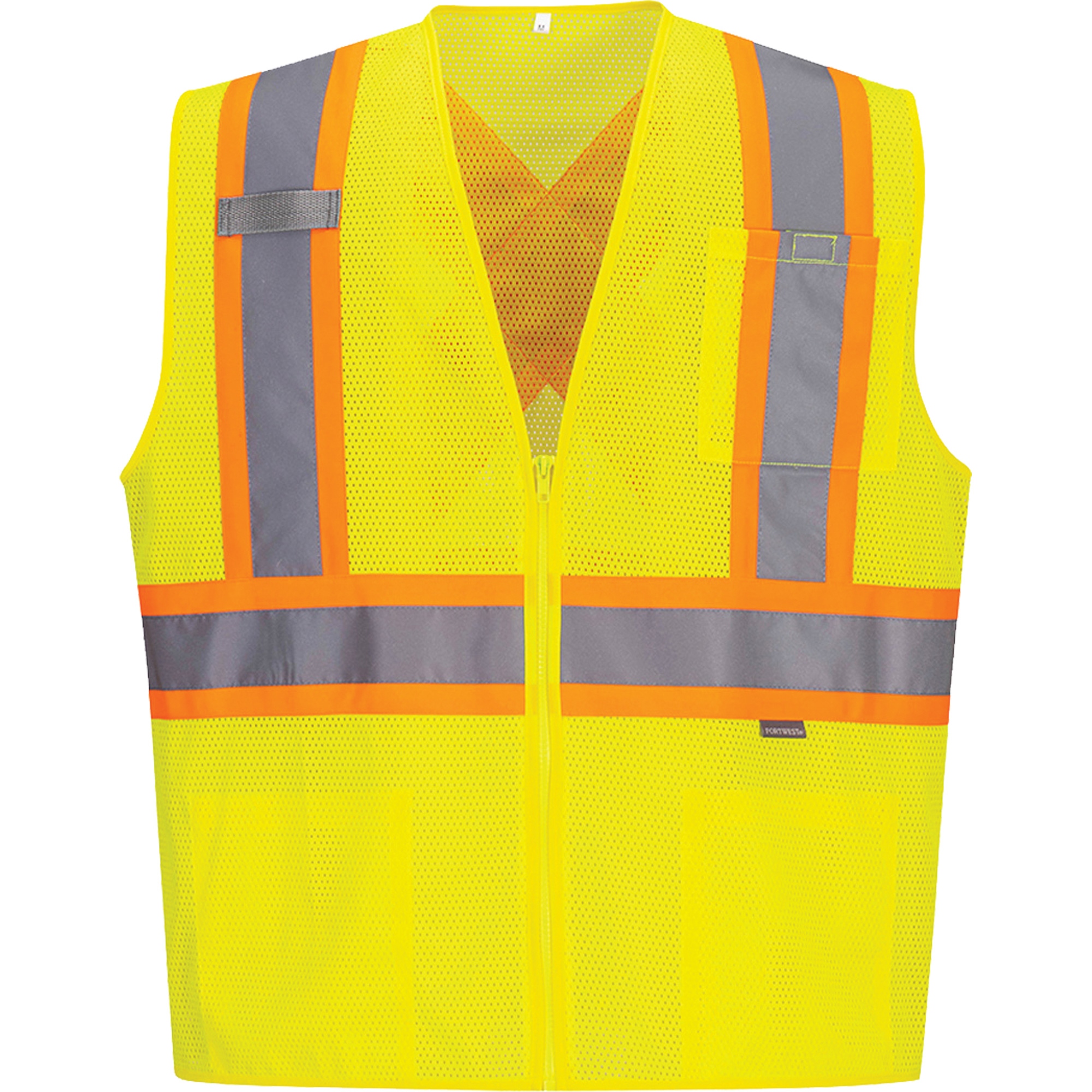 Veste de sécurité à bandes contrastantes, Jaune lime haute visibilité, 5T-Grand, Polyester