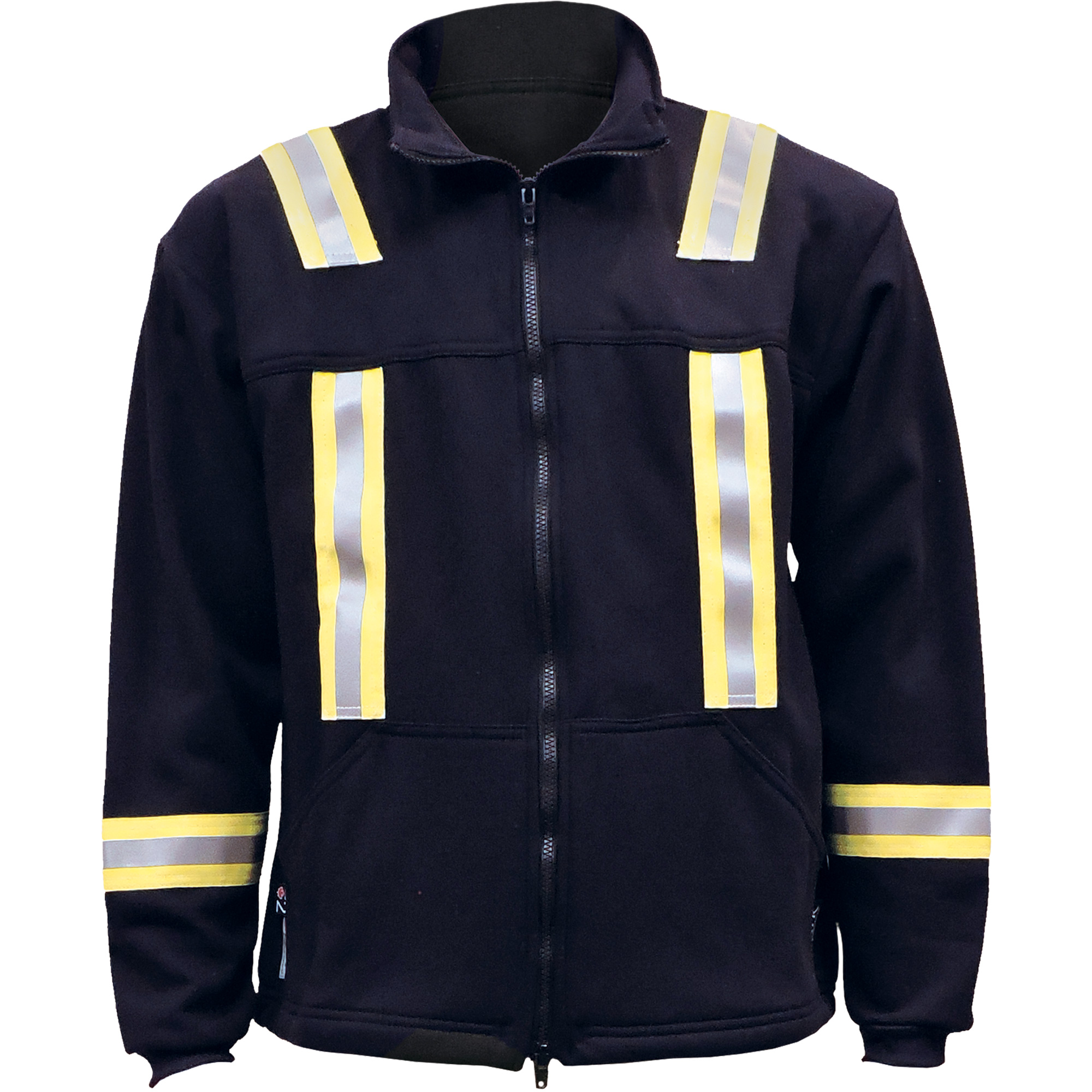 Veste FR rayée en molleton à fermeture à glissière complète, 2T-Grand (grande taille), Bleu marin