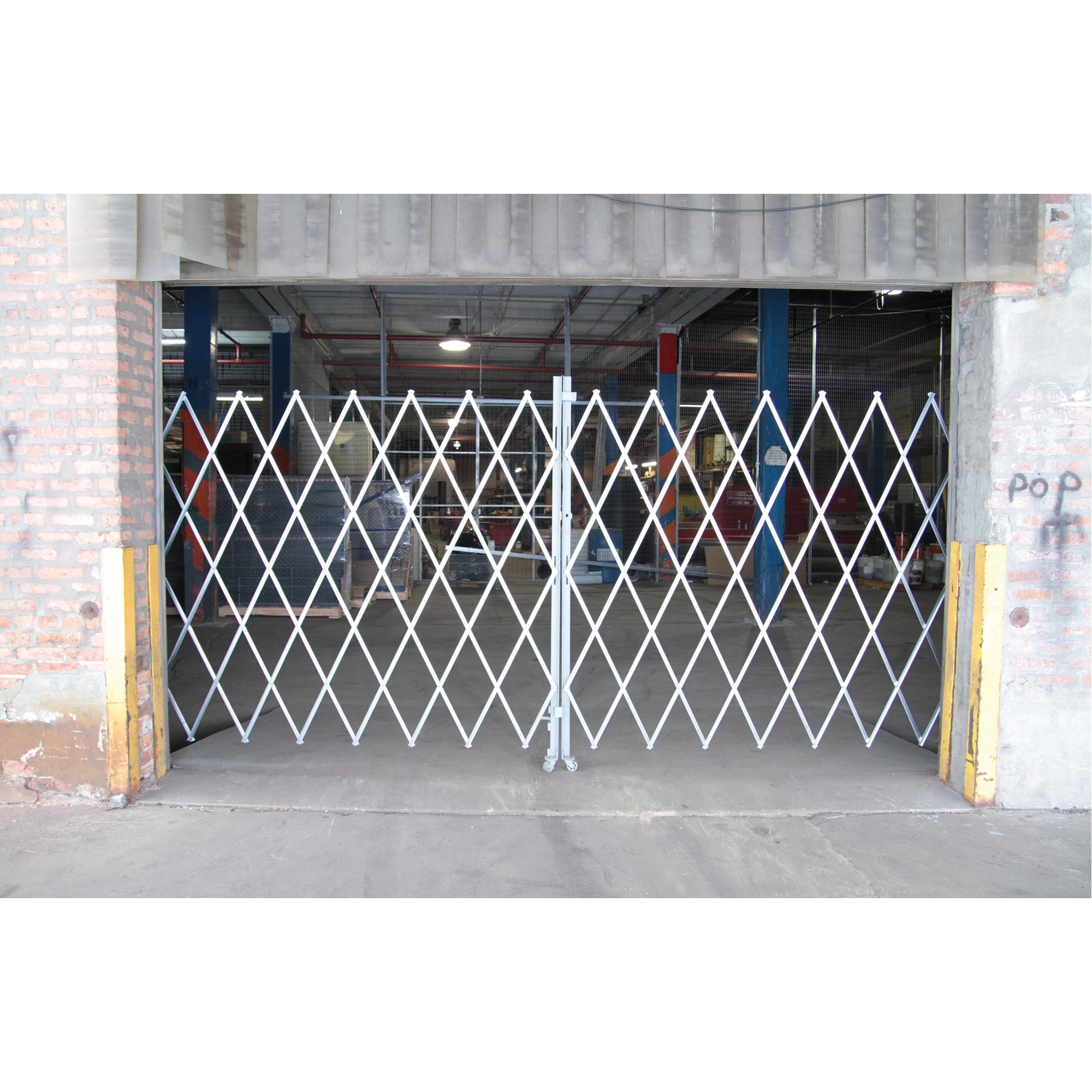 Barrière de sécurité galvanisée écologique, Repliable double fixe, 10' lo x 6' h déployé