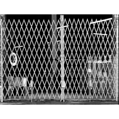 Barrières de sécurité galvanisées repliables, Repliable double fixe, 10' lo x 6' 6" h déployé