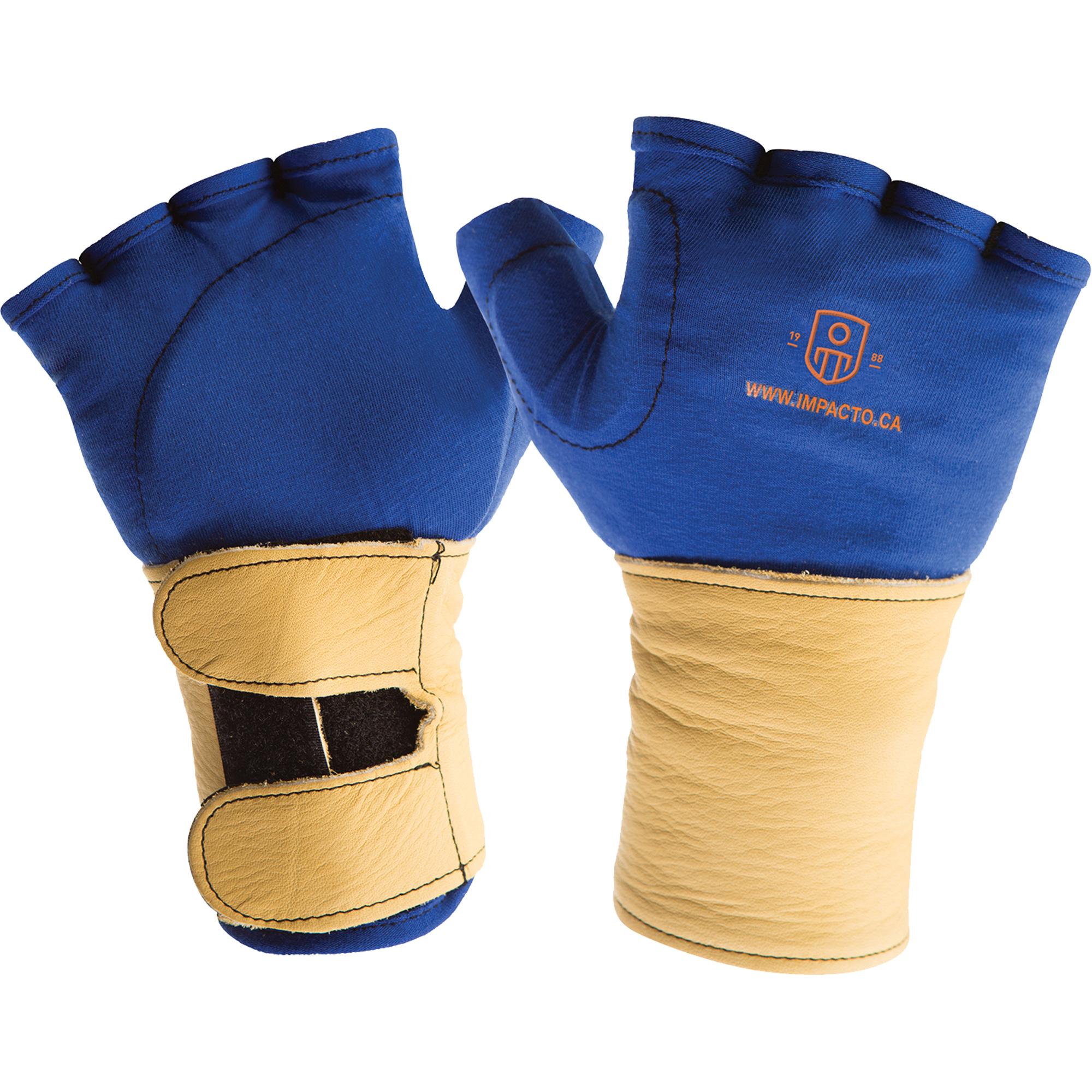 Doublure de gant sans doigts avec retenue au poignet, Taille T-Grand, Paume Poly-coton