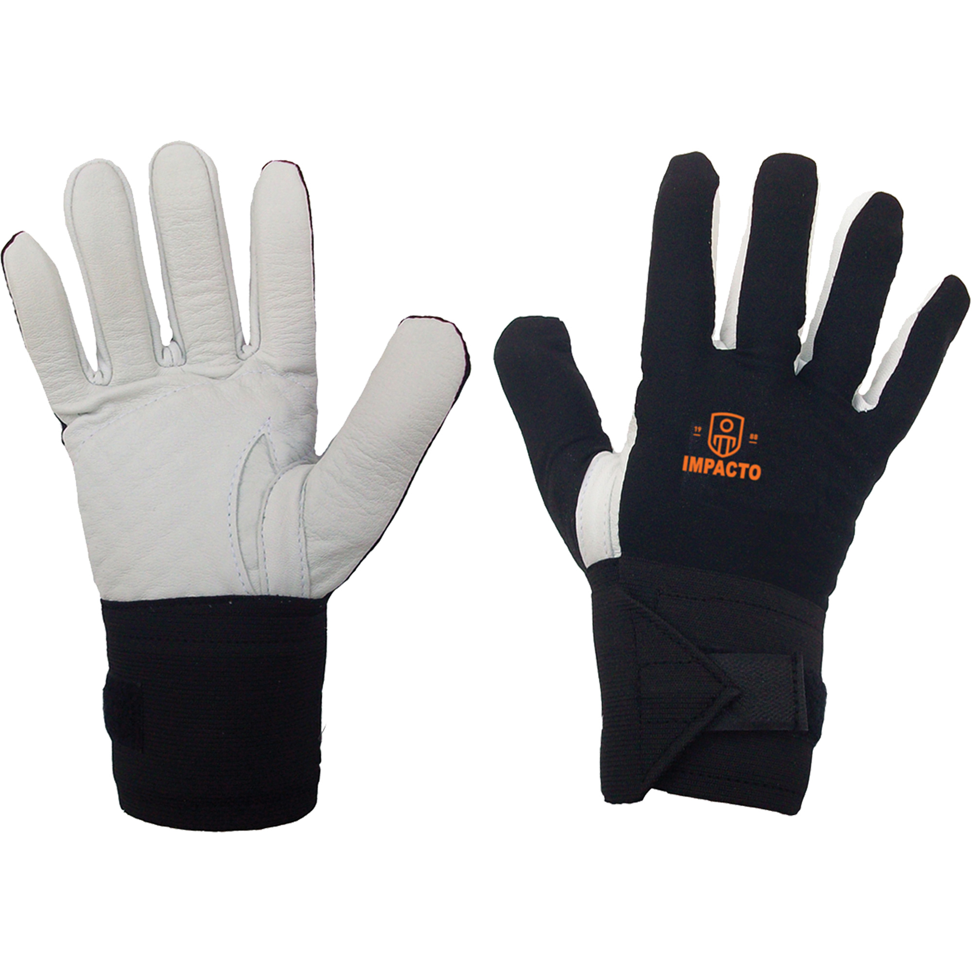 Gant résistant à l’impact pour droitier, 10/T-Grand, Paume en Cuir fleur, Poignet Élastique