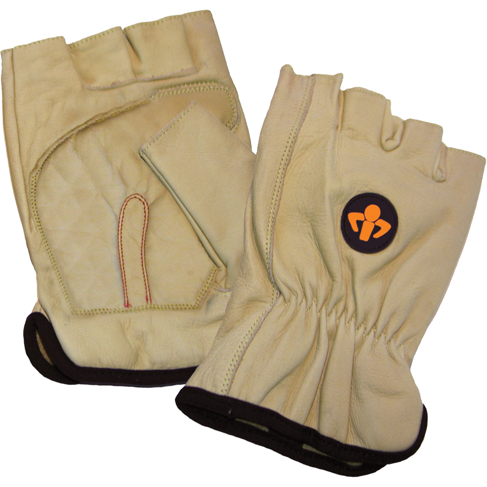 Gants antichocs pour la protection du canal carpien, T-Grand, Paume en Cuir fleur, Poignet Élastique
