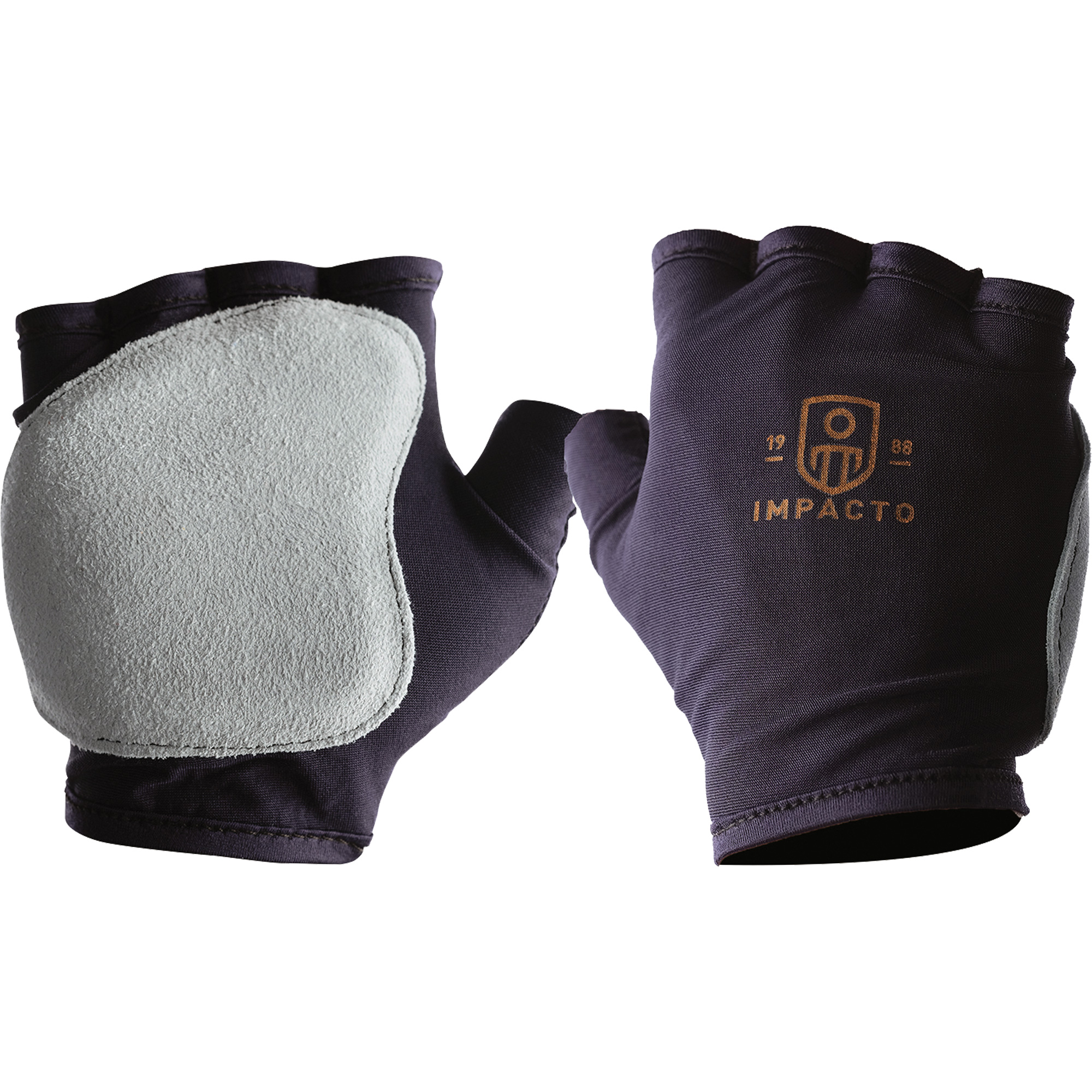 Gants antichocs sans doigts, main droite, T-Grand, Paume en Cuir refendu, Poignet À enfiler