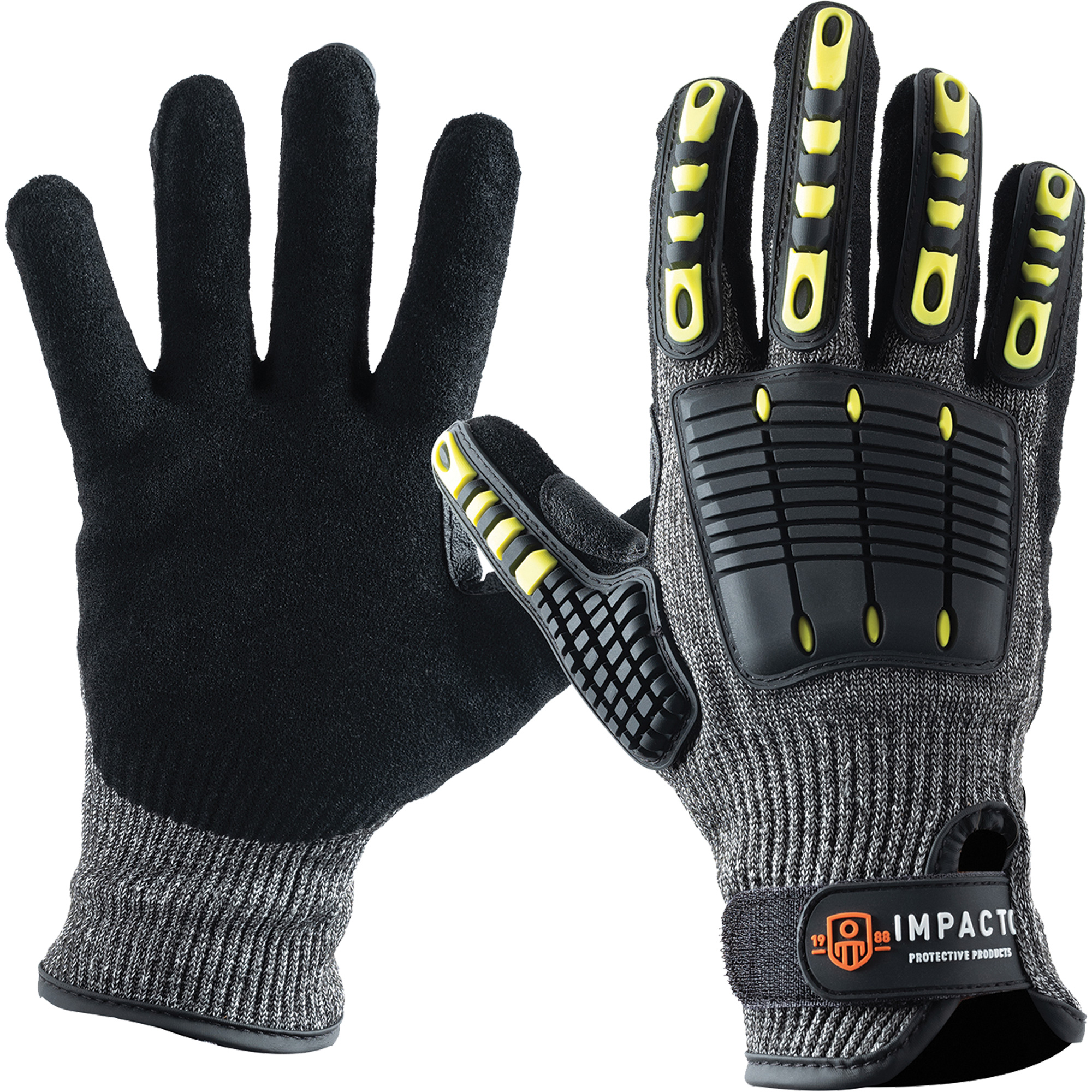 Gants de protection Back Tracker, 10/T-Grand, Paume en Nitrile, Poignet Boucle et crochet