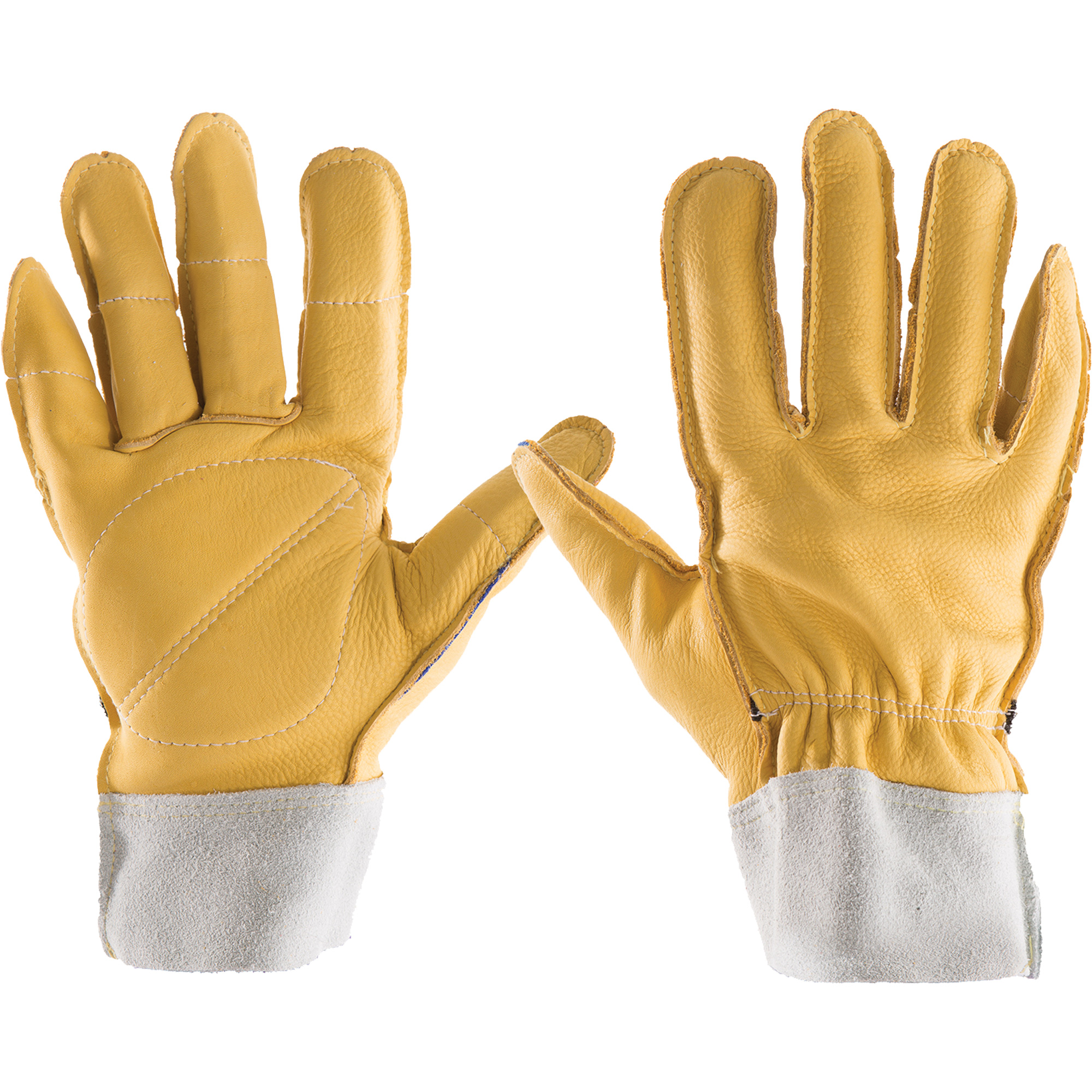 Gants tout cuir, 11/2T-Grand, Paume en Cuir fleur, Poignet Élastique