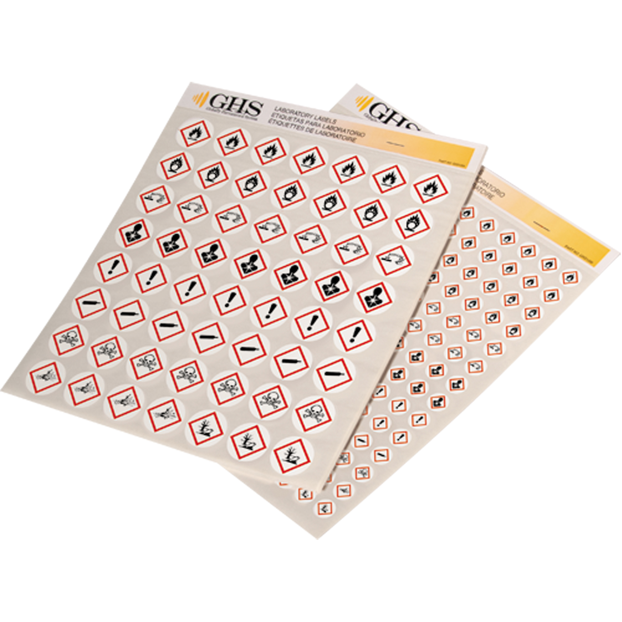 Assortiment d'étiquettes avec pictogrammes sgh, Vinyle, Feuille, 1/2" lo x 1/2" la