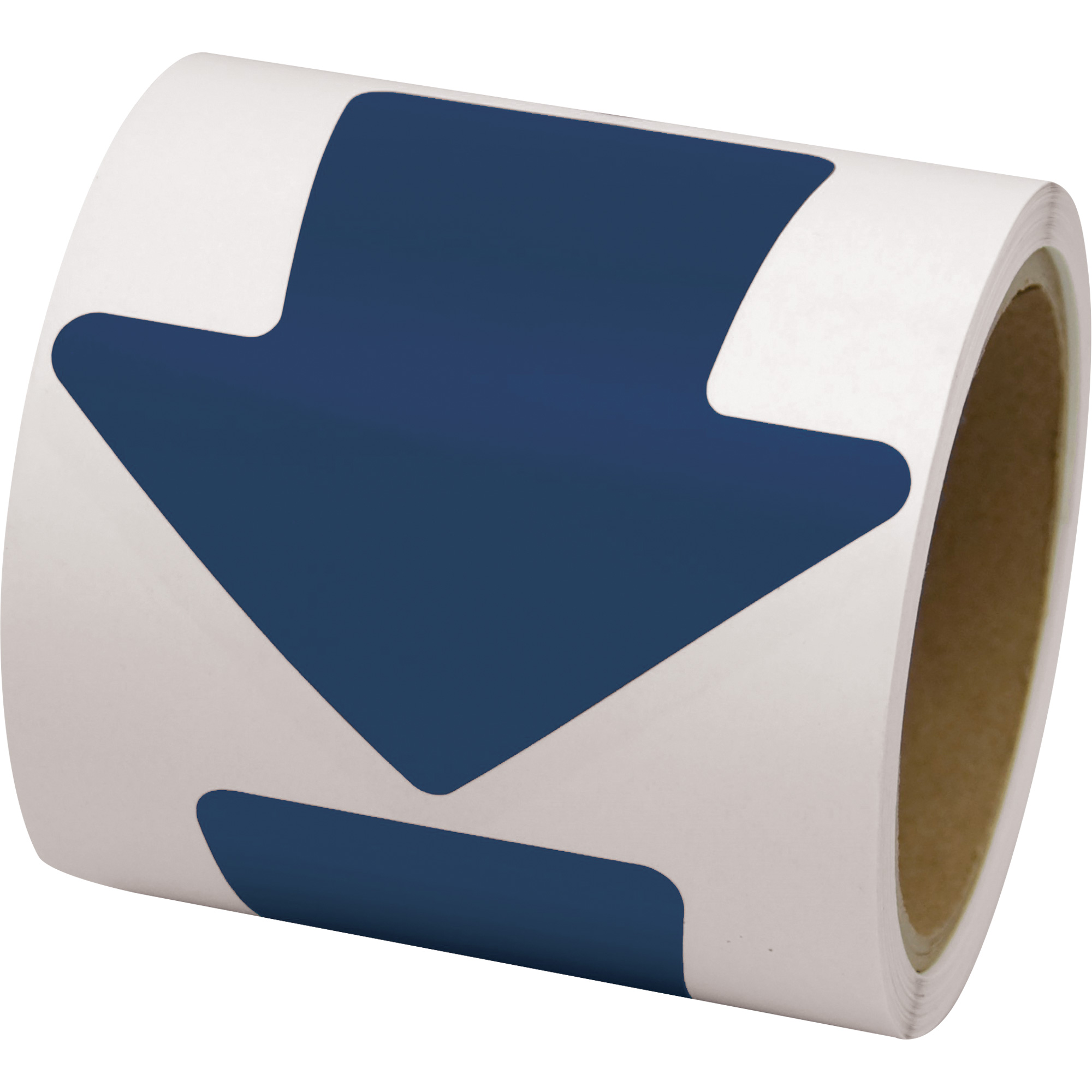 Décalcomanie en couleur pour le marquage des planchers, Flèche, 4" lo x 4" la, Bleu, Vinyle