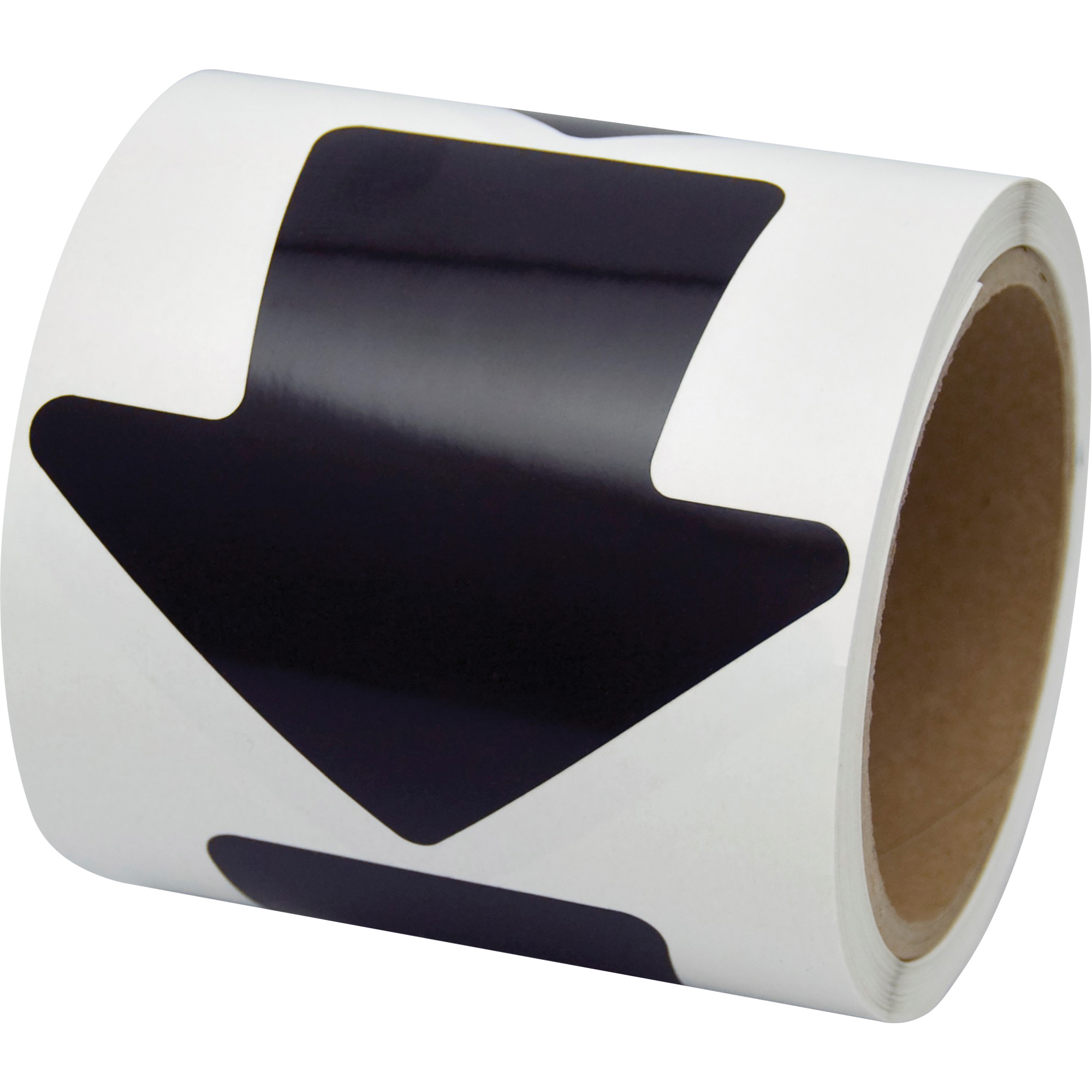 Décalcomanie en couleur pour le marquage des planchers, Flèche, 4" lo x 4" la, Noir, Vinyle