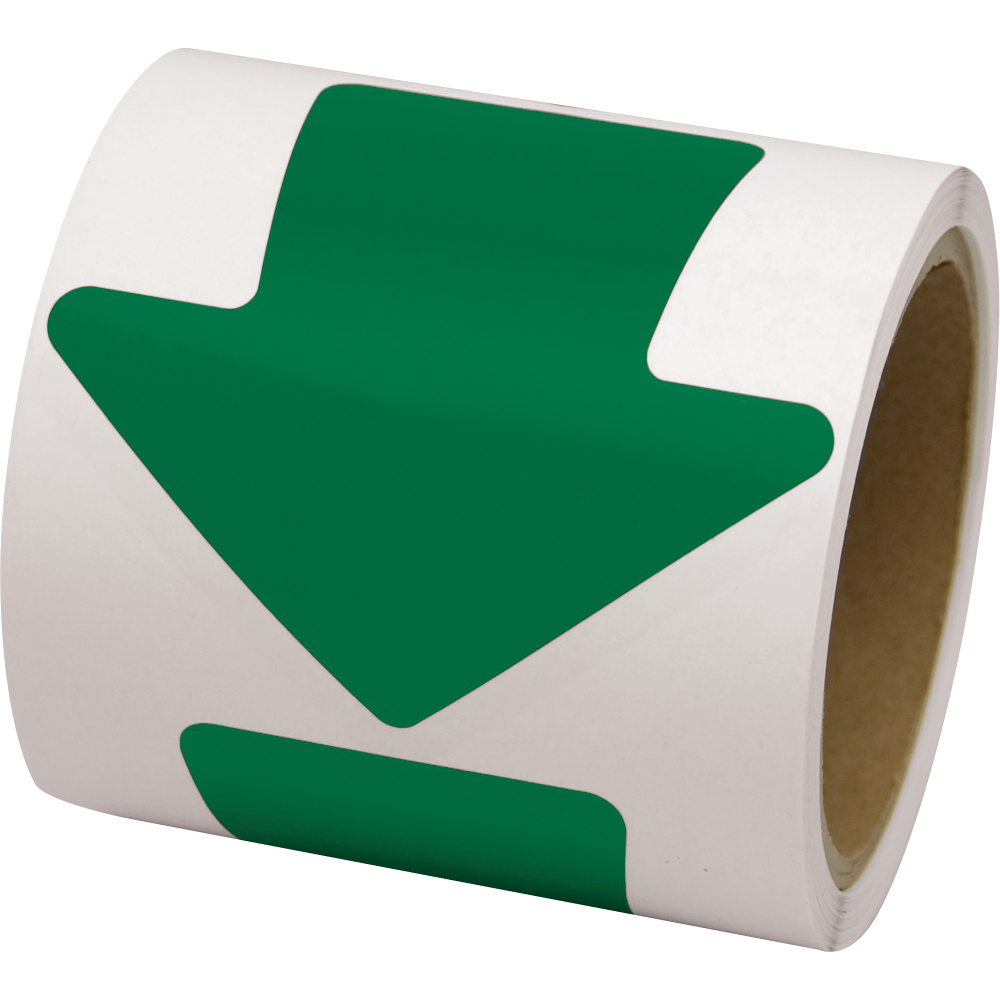 Décalcomanie en couleur pour le marquage des planchers, Flèche, 4" lo x 4" la, Vert, Vinyle