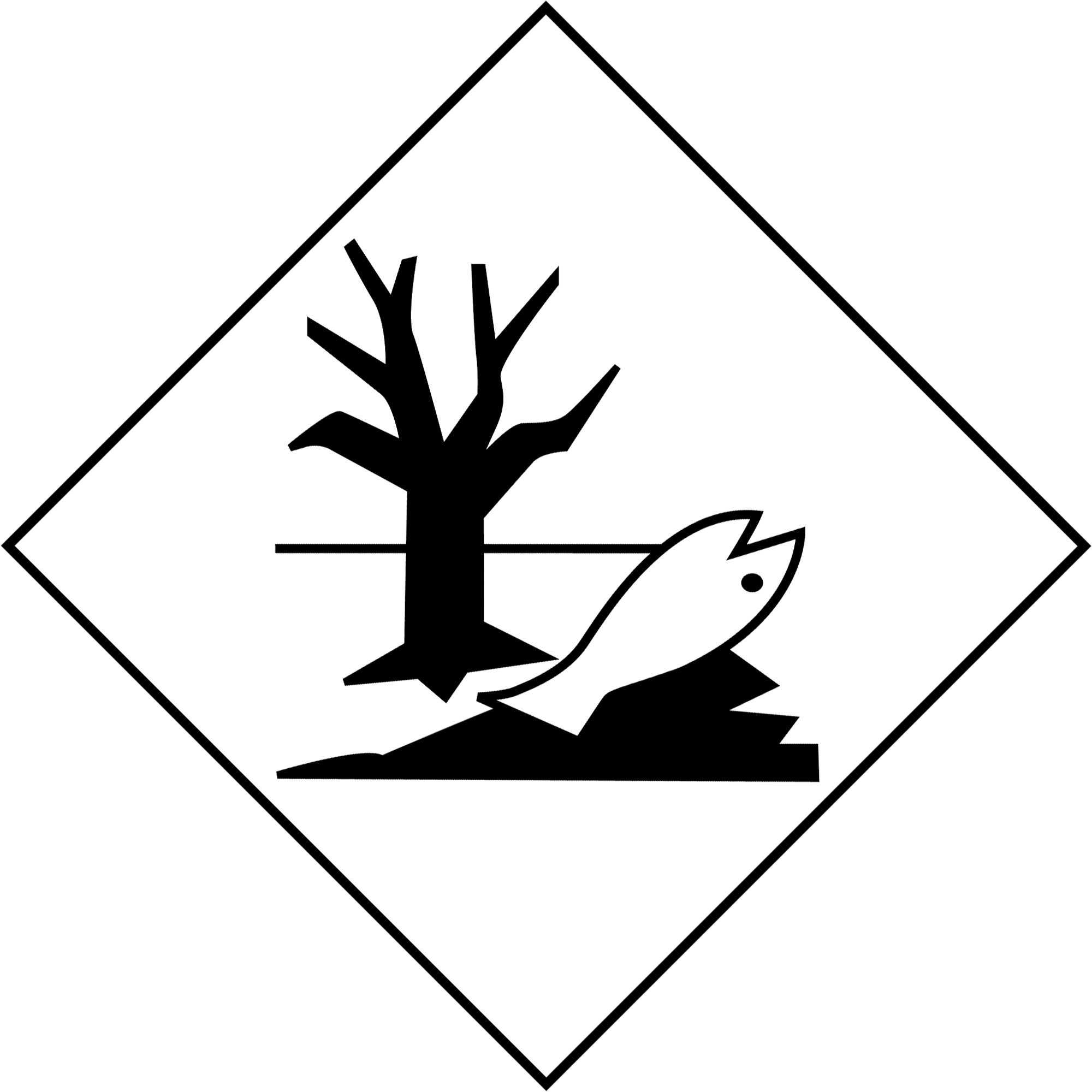 Étiquette d'expédition TMD marque de polluant marin, Polluants environnementaux, Papier