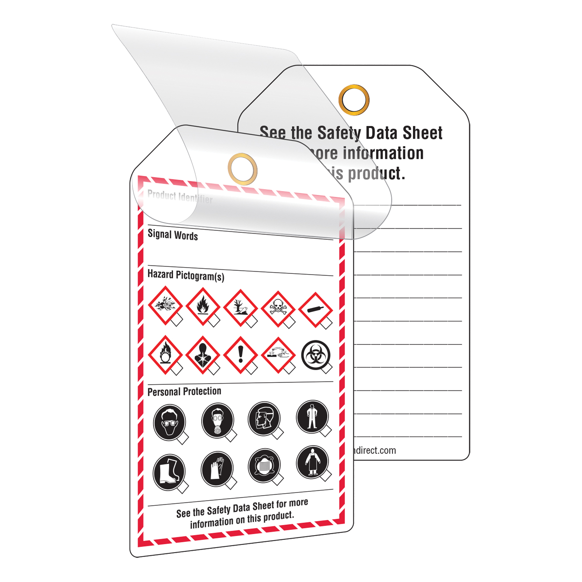 Étiquettes auto-plastifiantes pour le milieu de travail, Papier cartonné, 3-3/8" la x 5-3/4" h, Anglais