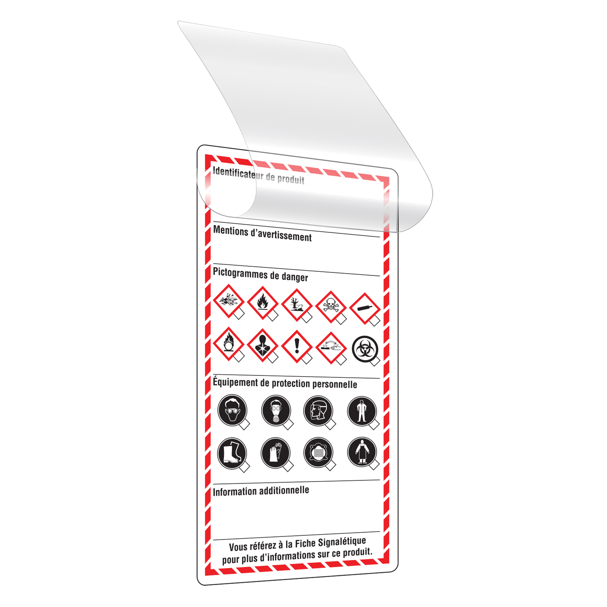 Étiquettes auto-plastifiantes pour le milieu de travail, Papier cartonné, 3" la x 6" h, Français