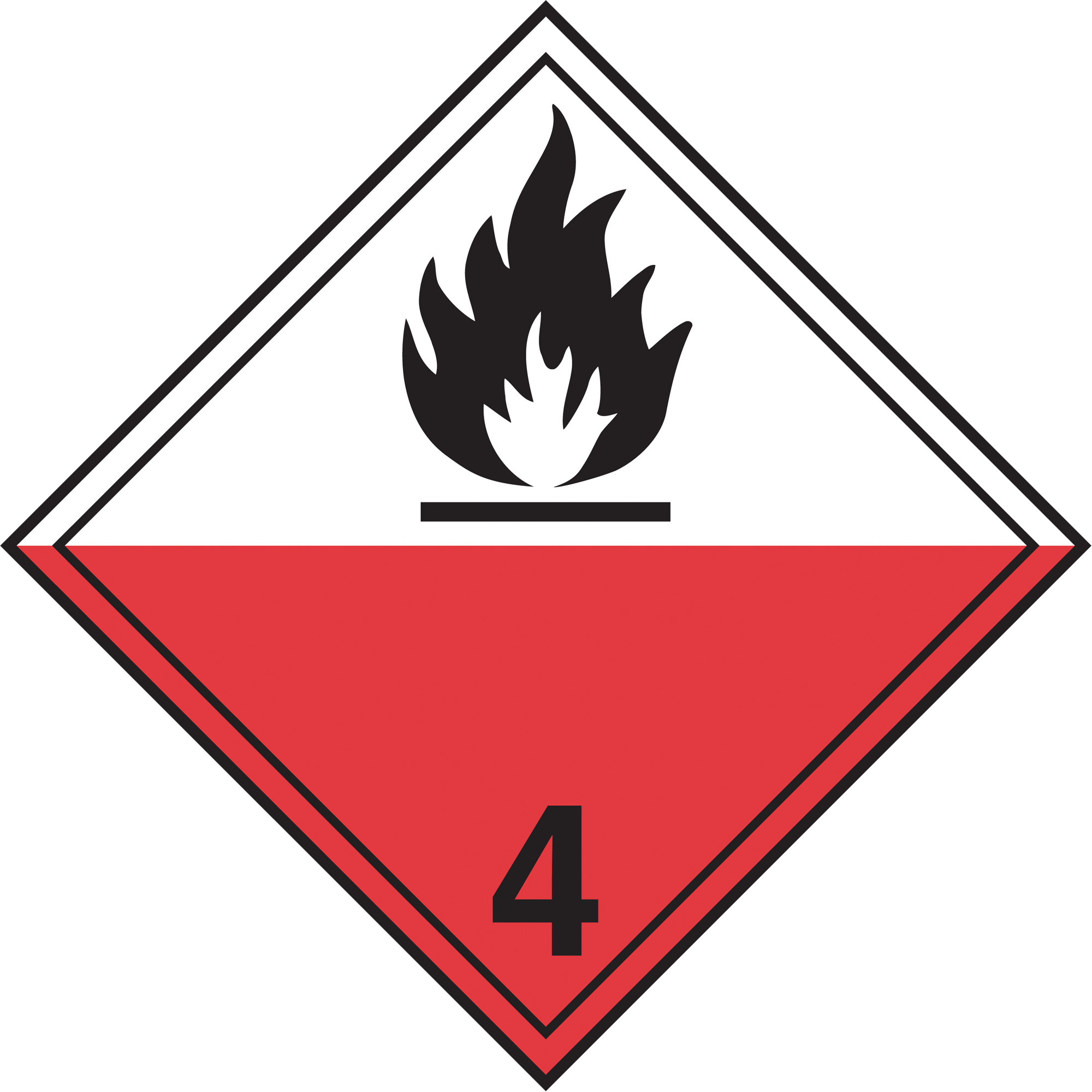 Étiquettes d'expédition TMD, Classe 4,2, Combustibles spontanés, Papier