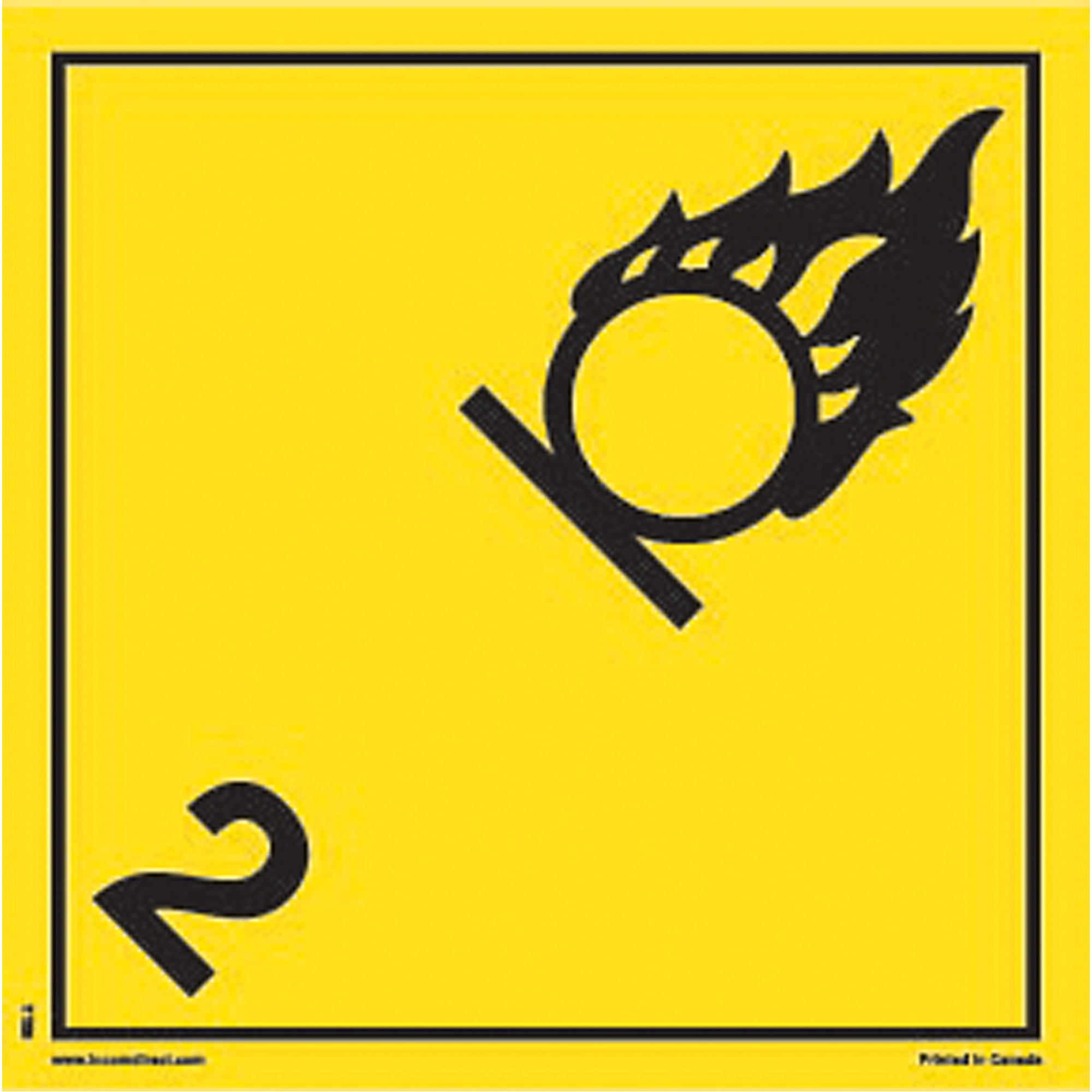 Étiquettes d'expédition TMD gaz oxidant, Classe 2, Gaz, Papier