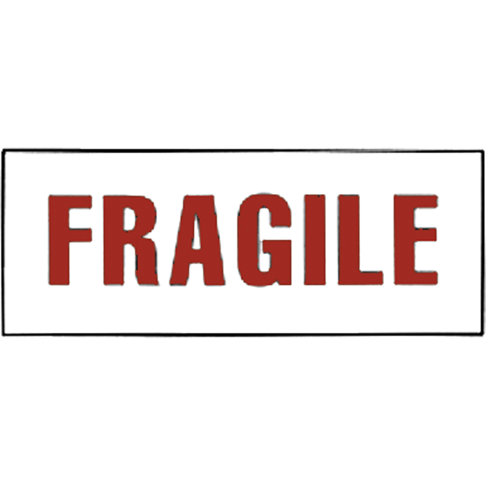 Étiquettes pour traitement spécial «Fragile», 6" lo x 2" la, Rouge/blanc
