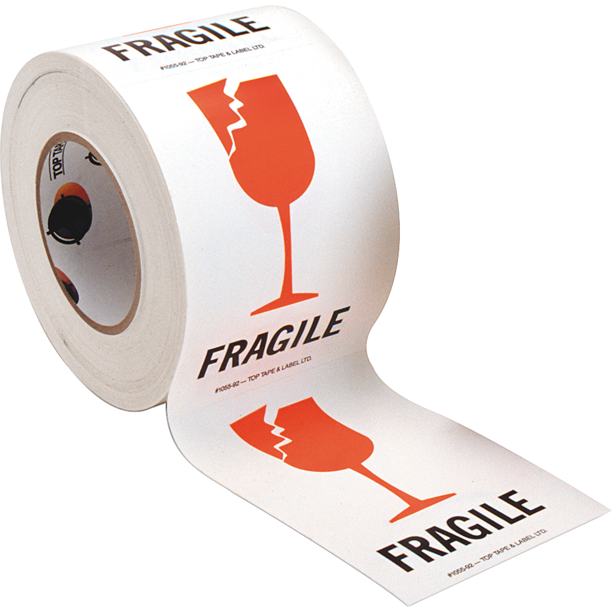 Étiquettes pour traitement spécial «Fragile», 6" lo x 4" la, Rouge/blanc