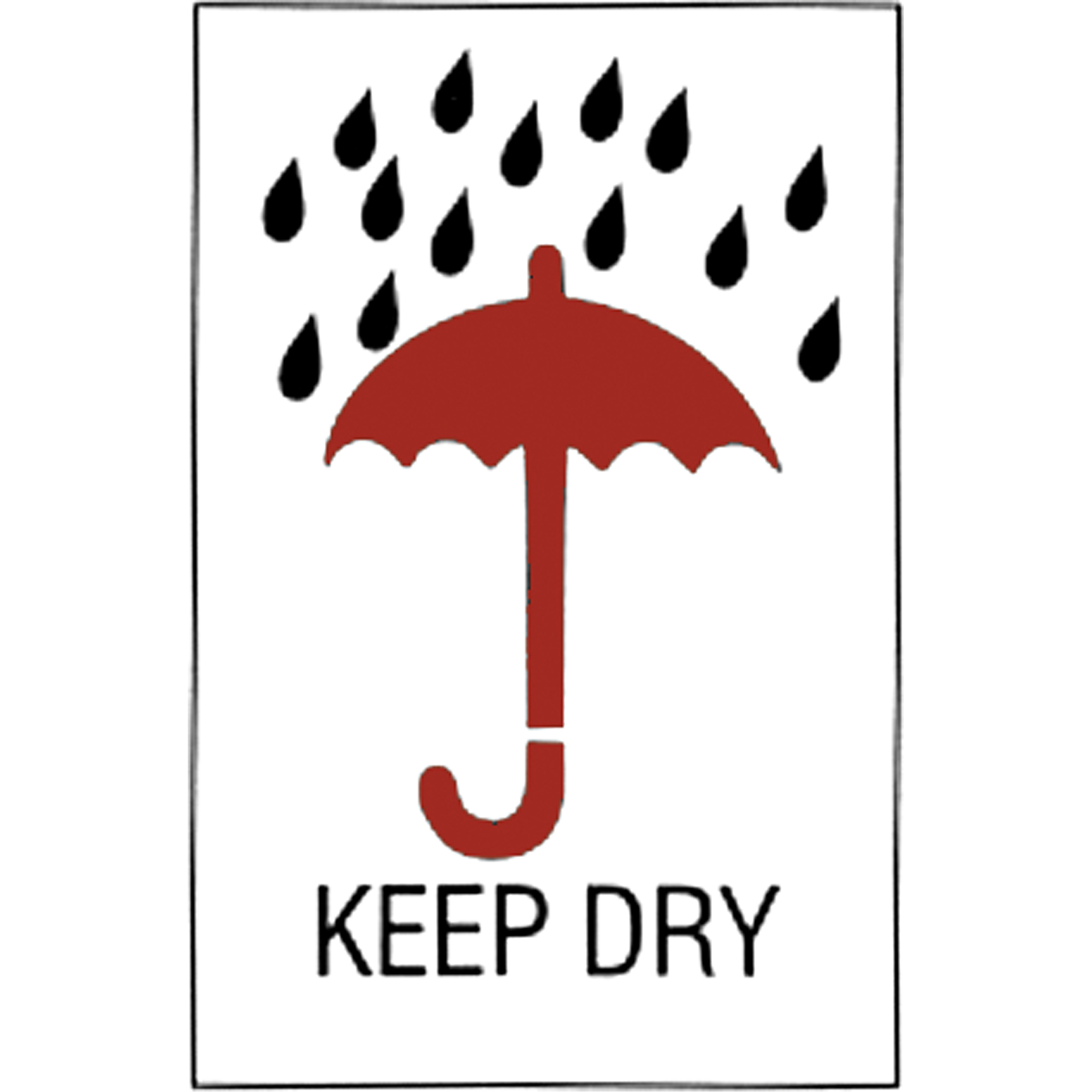 Étiquettes pour traitement spécial «Keep Dry», 6" lo x 4" la, Rouge/blanc