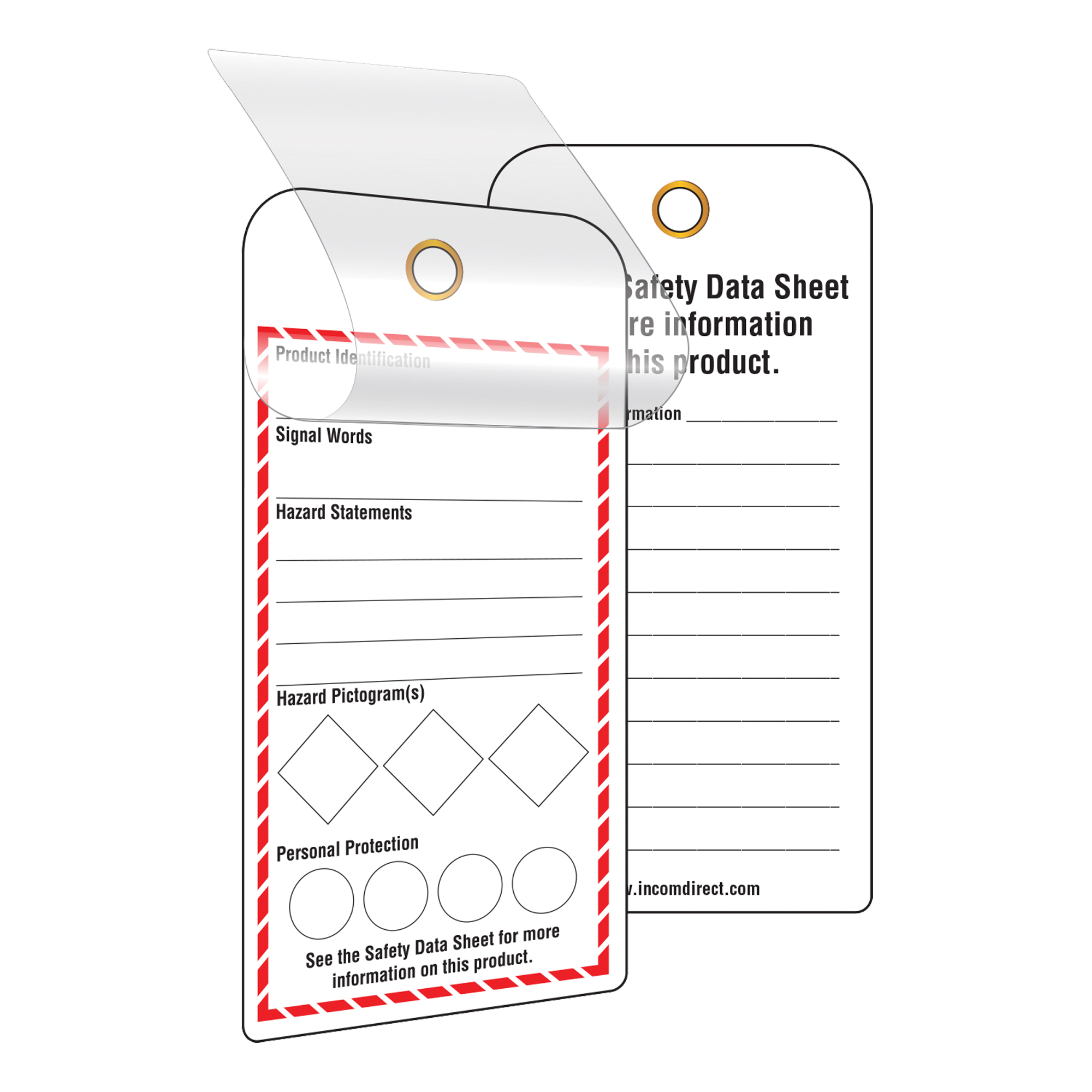Étiquettes SGH auto-plastifiantes pour le milieu de travail, Papier cartonné, 3" la x 6" h, Anglais