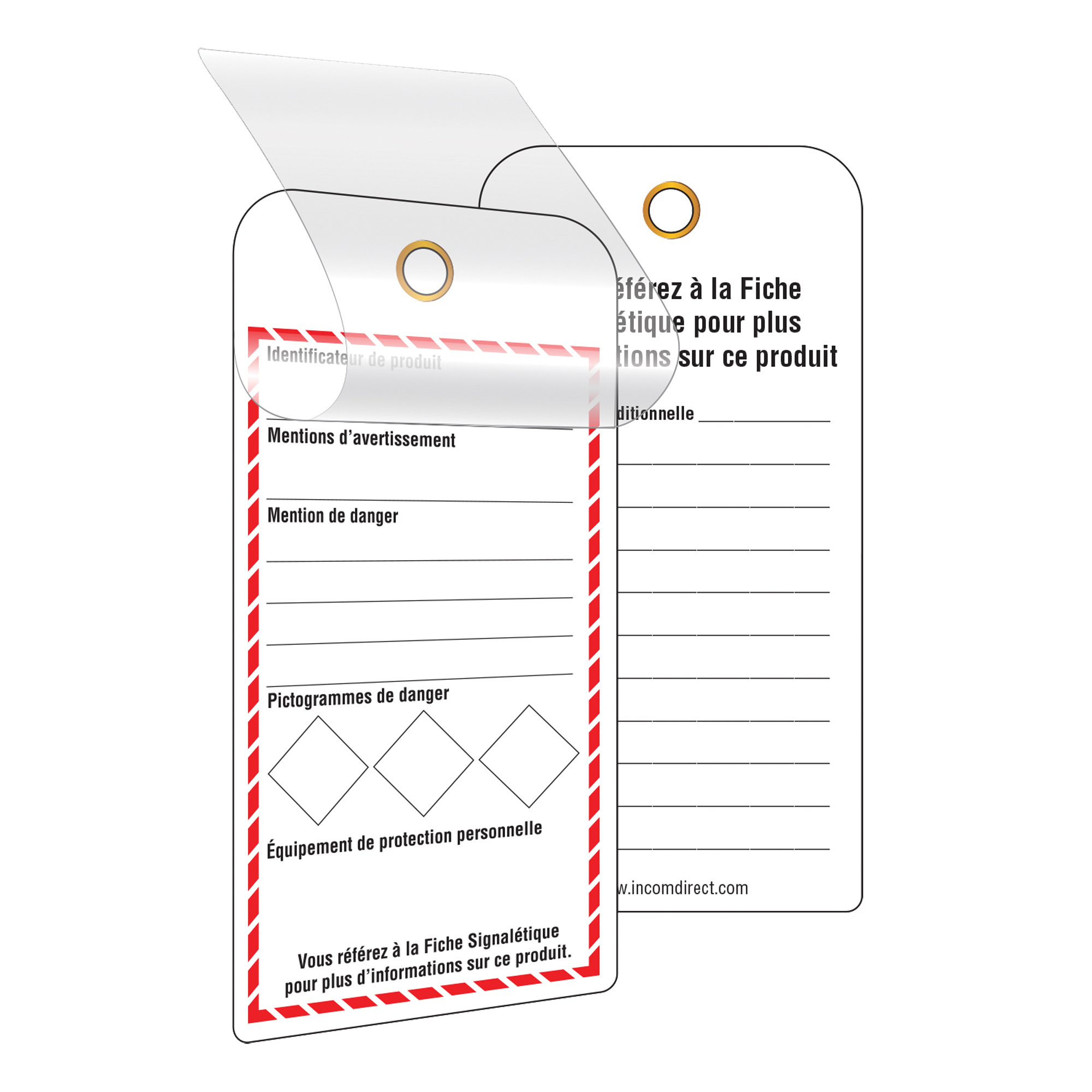 Étiquettes SGH auto-plastifiantes pour le milieu de travail, Papier cartonné, 3" la x 6" h, Français