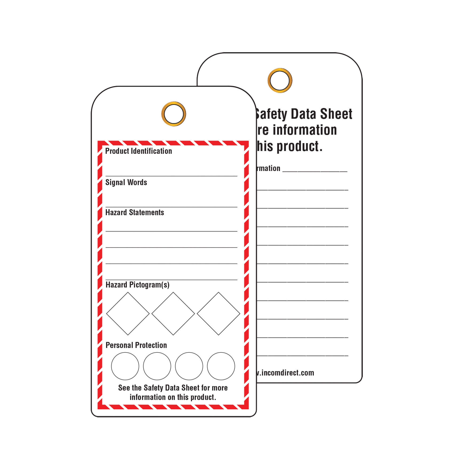 Étiquettes SGH pour le milieu de travail, Papier cartonné, 3" la x 6" h, Anglais