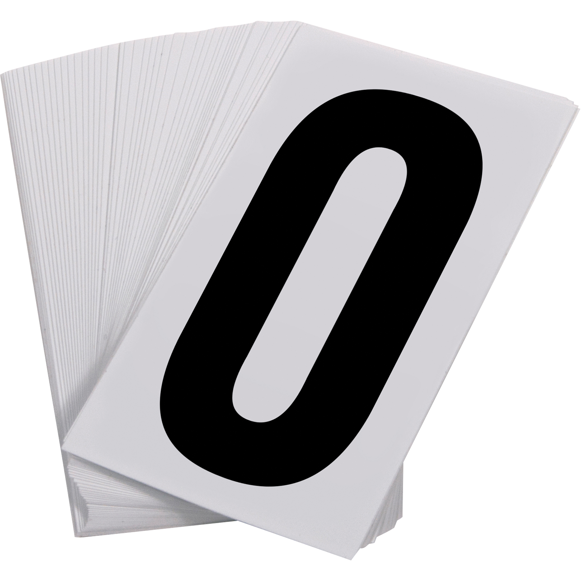 Numéros autocollants, 0, 3-1/2" h, Noir sur blanc